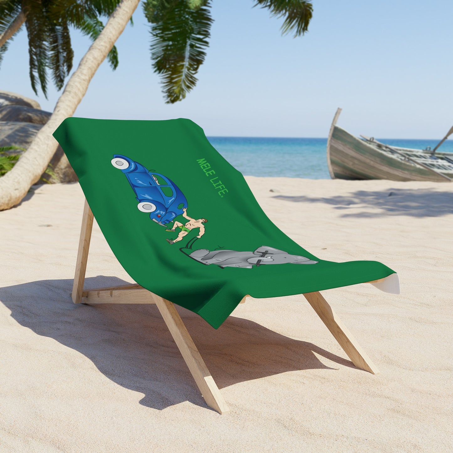 Beach, Bath & Pool Towel - Strong White Man (green)
