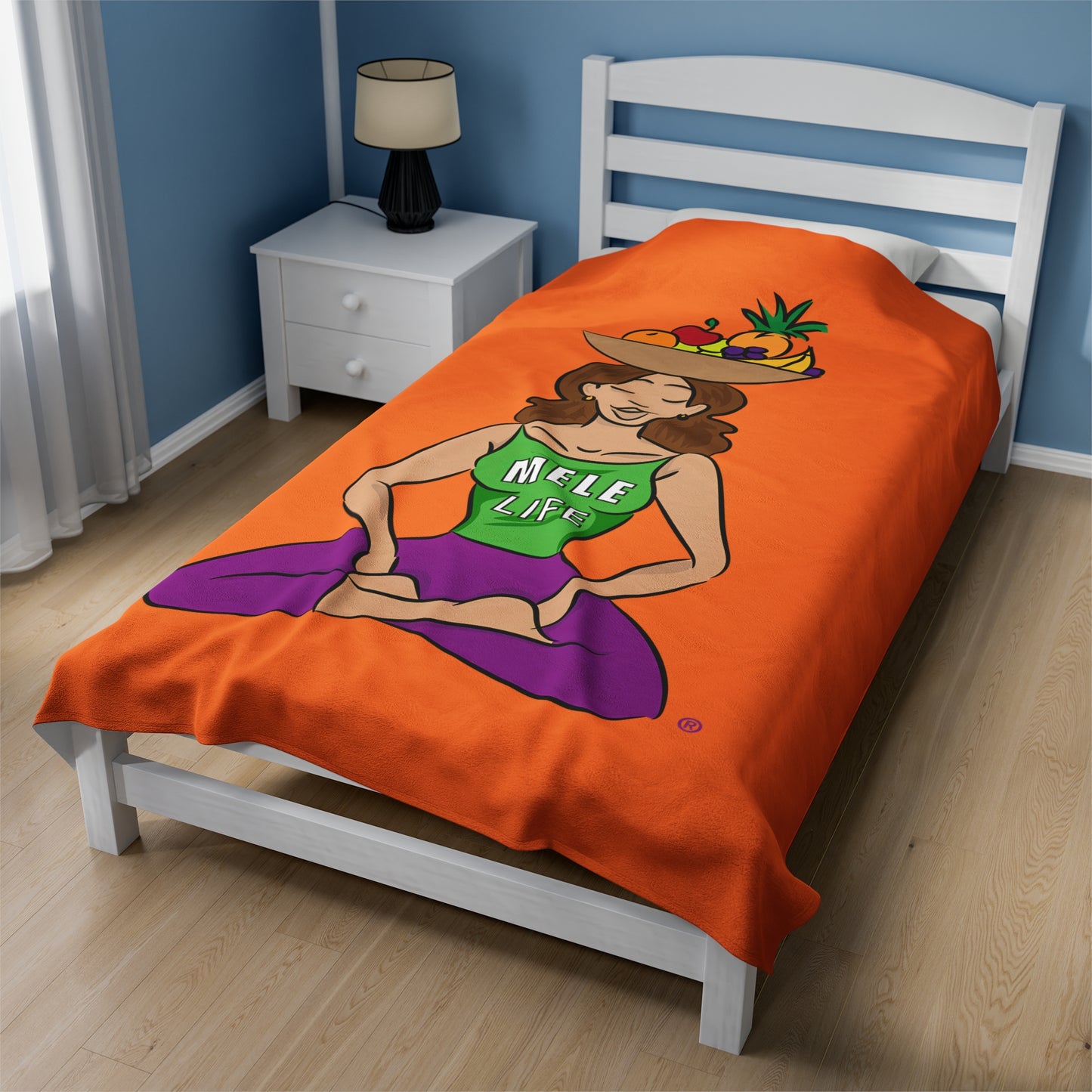 Blanket Velveteen Plush - Yoga Lady 1 (orange)