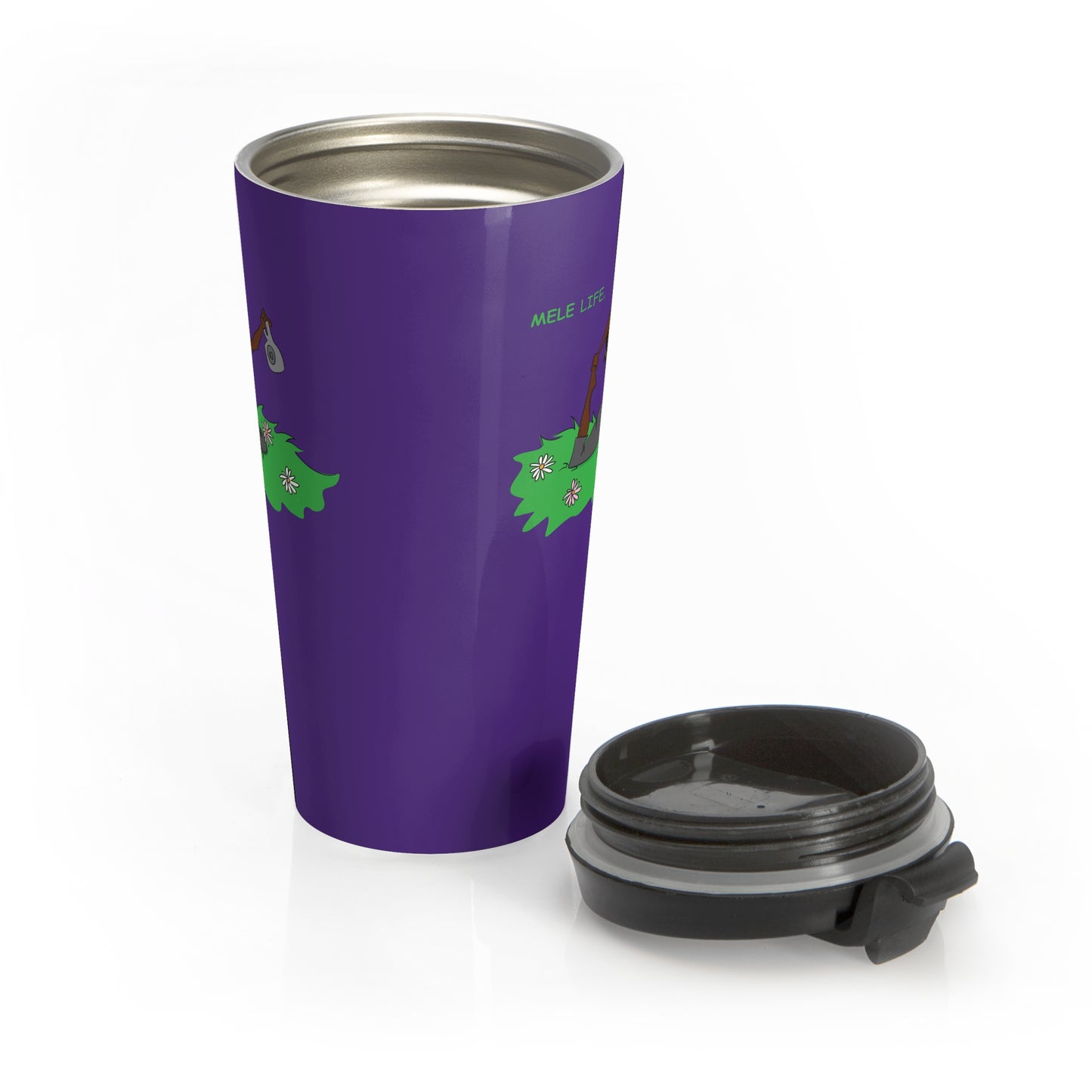 Travel Mug (15oz) - Yoga Lady 2 (purple)