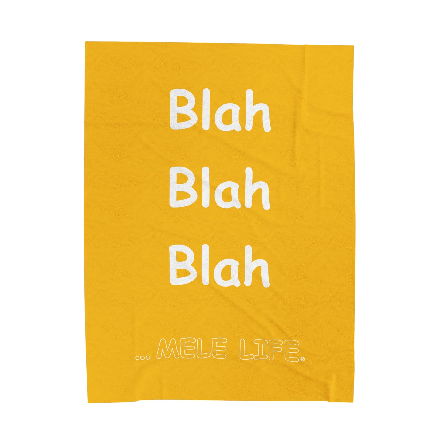 Blanket Velveteen Plush - Blah Blah Blah (yellow)