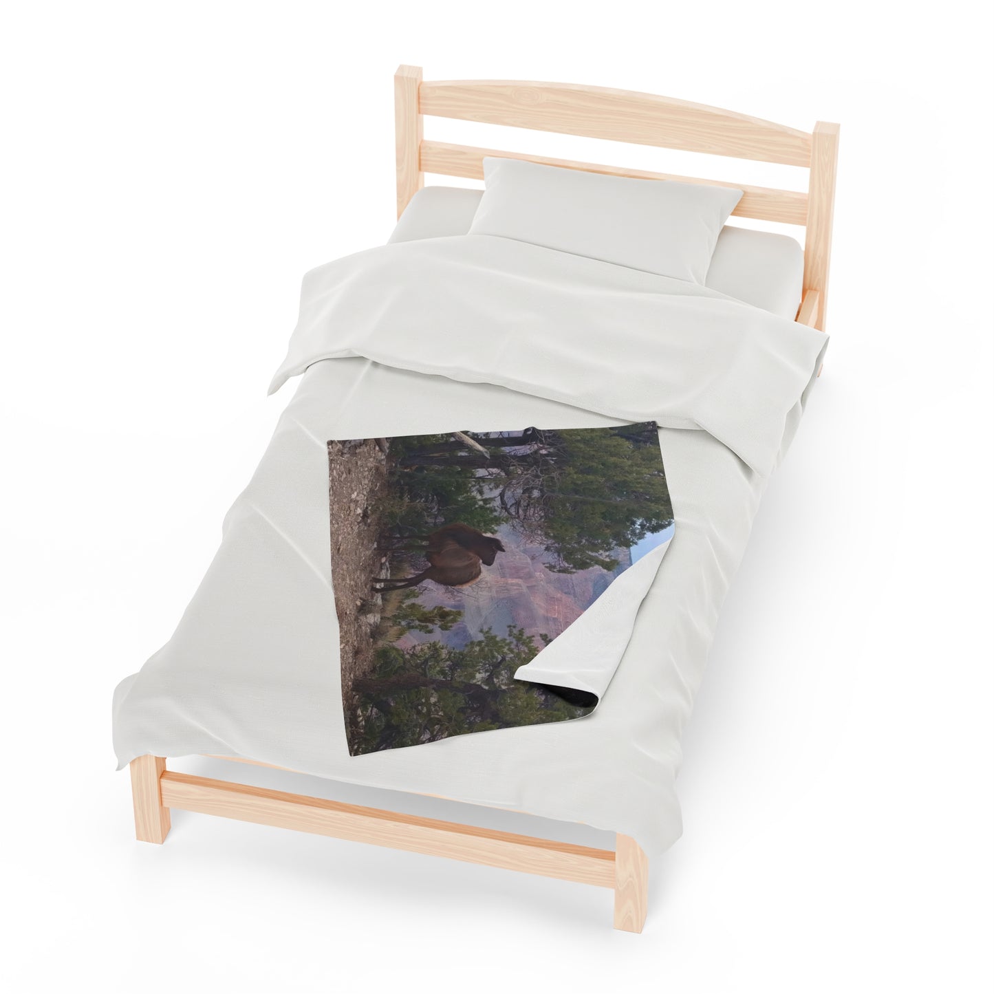 Blanket Velveteen Plush - Elk on rim of Grand Canyon