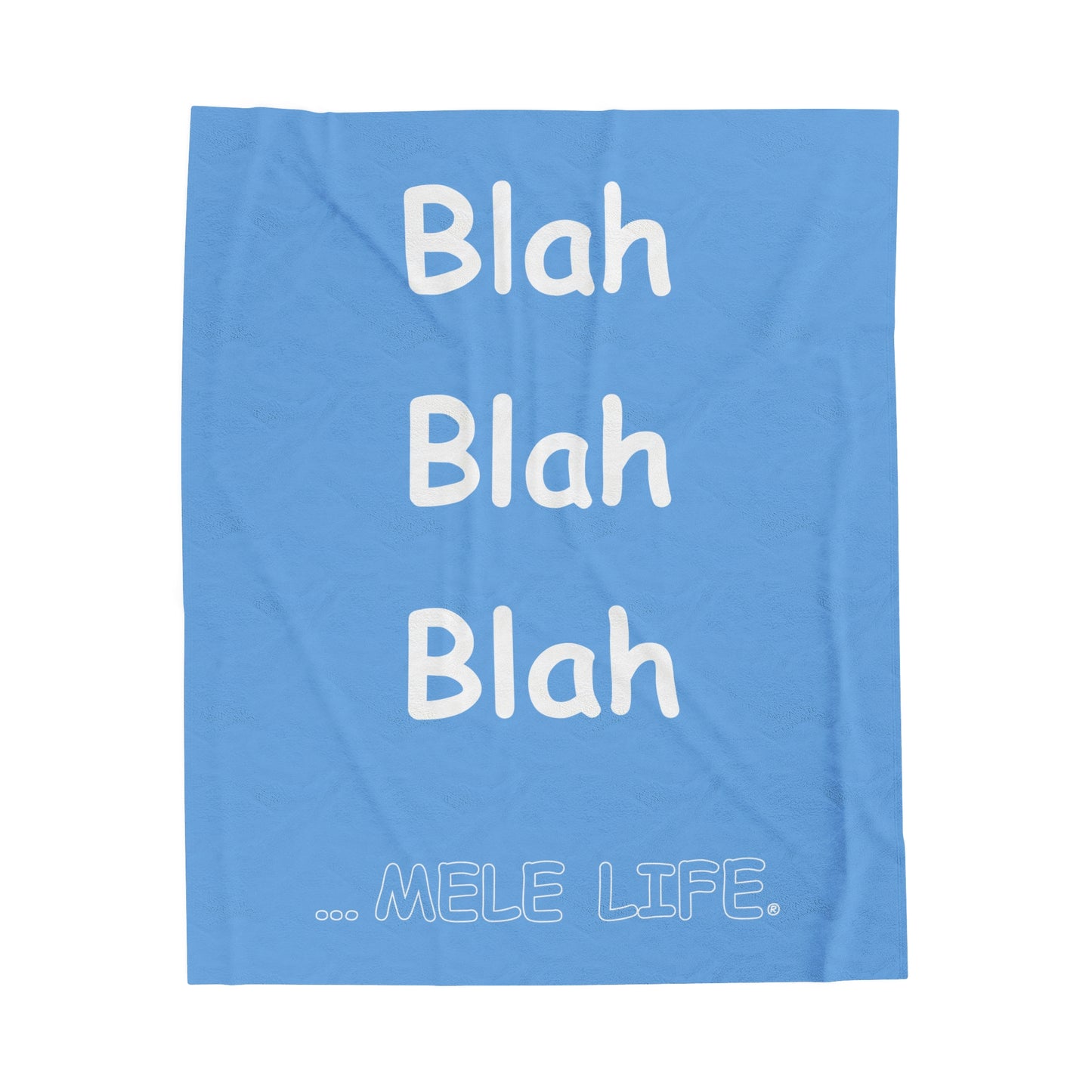 Blanket Velveteen Plush - Blah Blah Blah (light blue)
