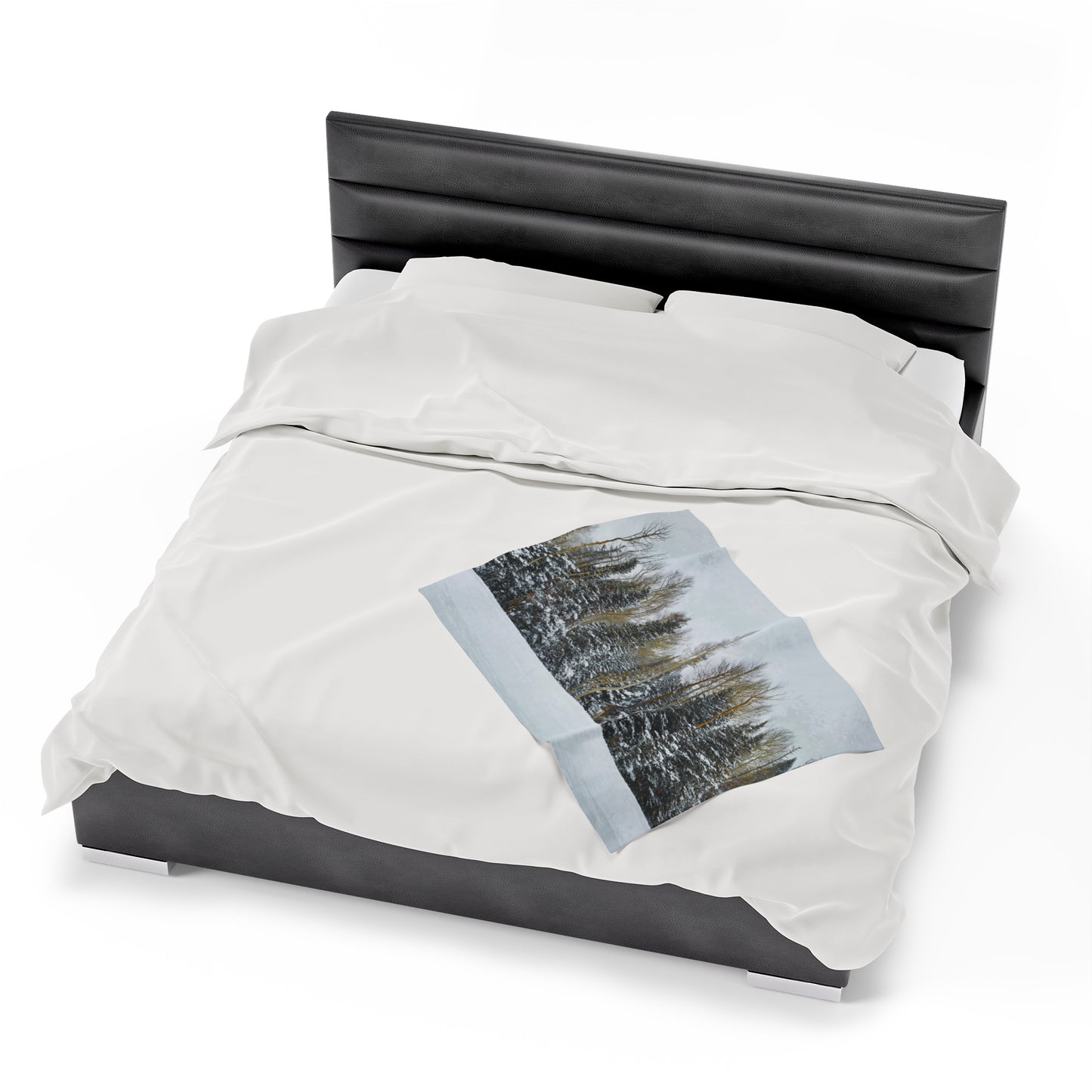 Blanket Velveteen Plush - Forest Winterscape