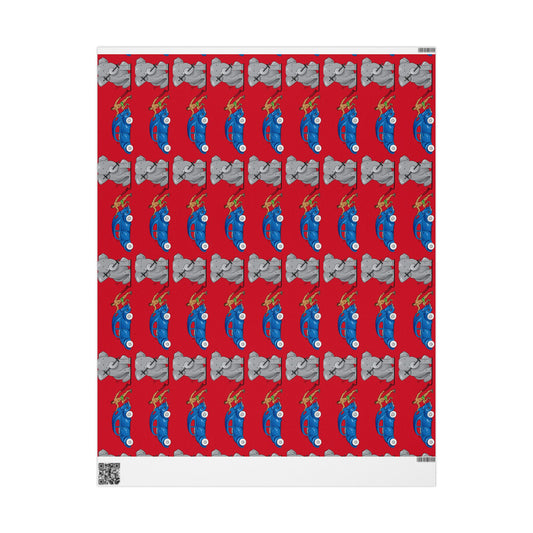 Wrapping Paper - Strong brown man (red paper)