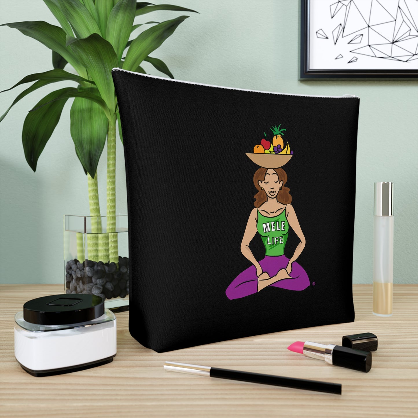 Cosmetic Bag - Yoga Lady1   (black)