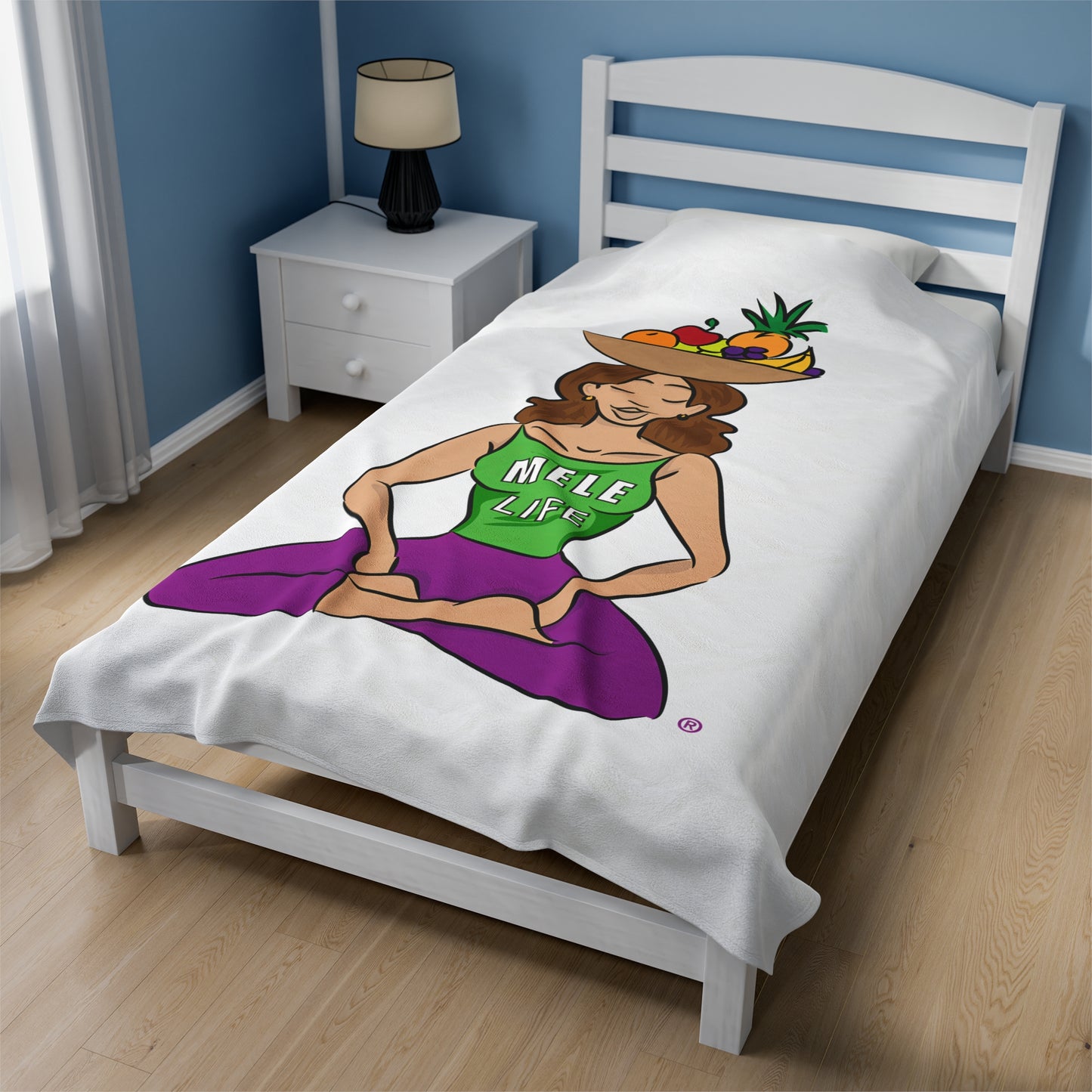 Blanket Velveteen Plush - Yoga Lady 1 (white)