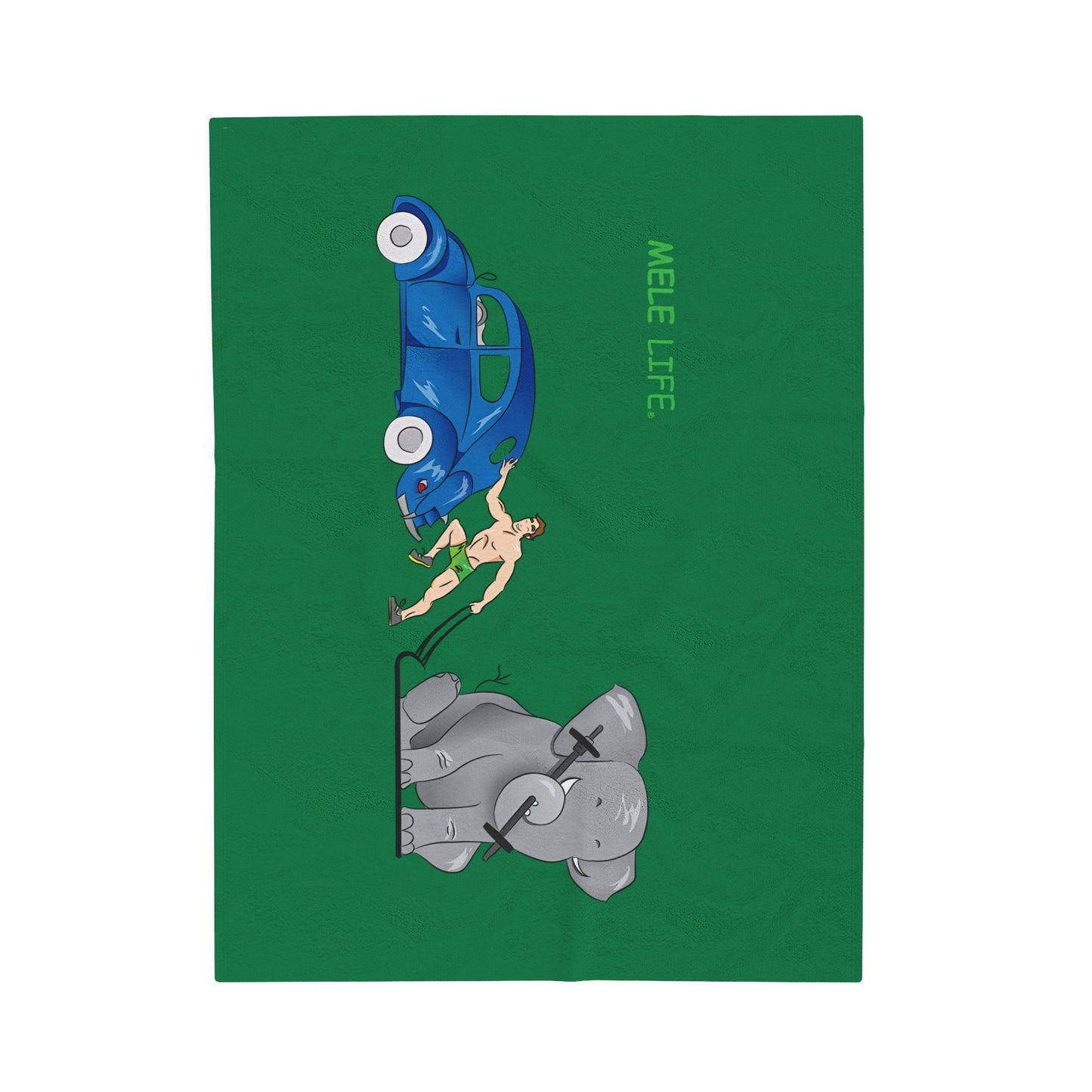 Blanket Velveteen Plush - Strong White Man (green)