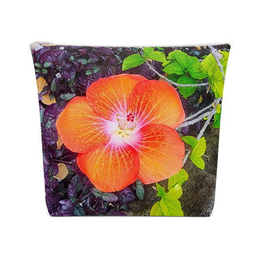 Cosmetic Bag - Hibiscus Flower/Wave   (large)