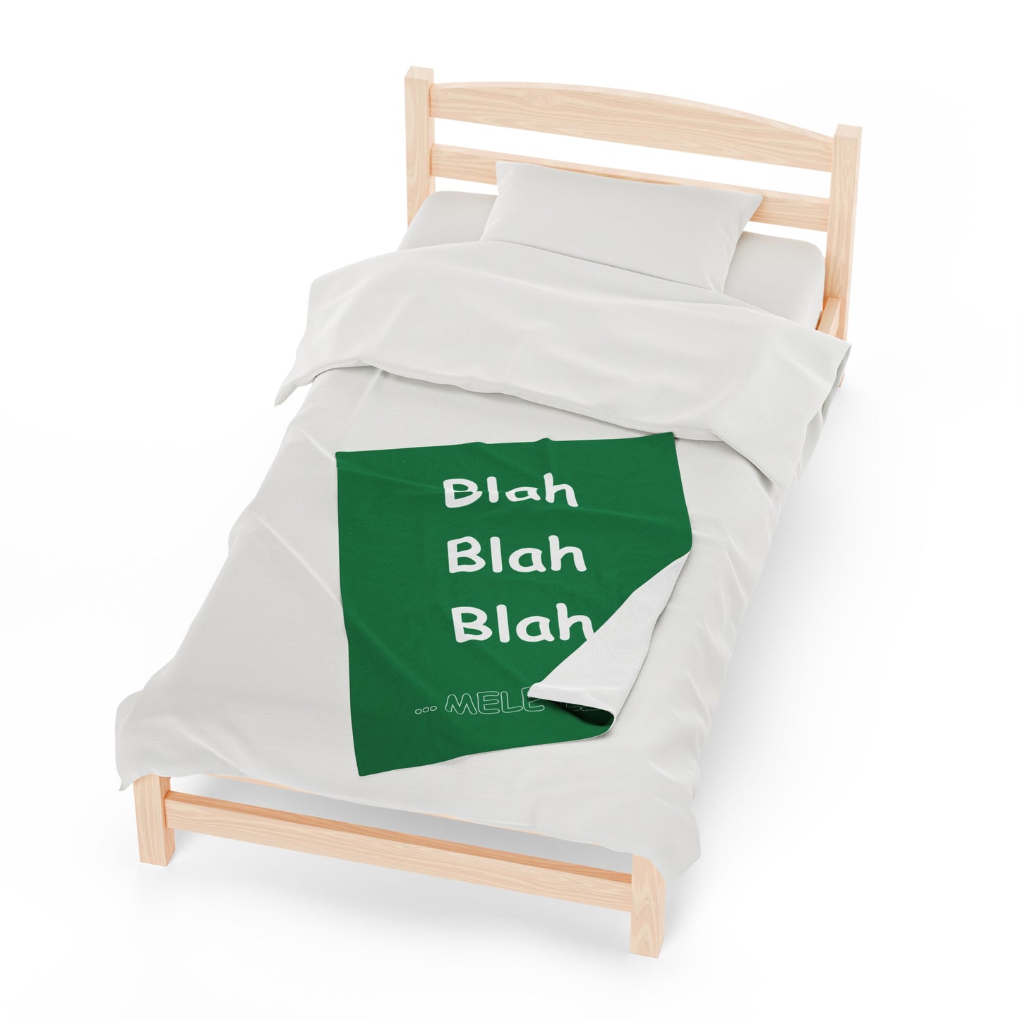 Blanket Velveteen Plush - Blah Blah Blah (green)