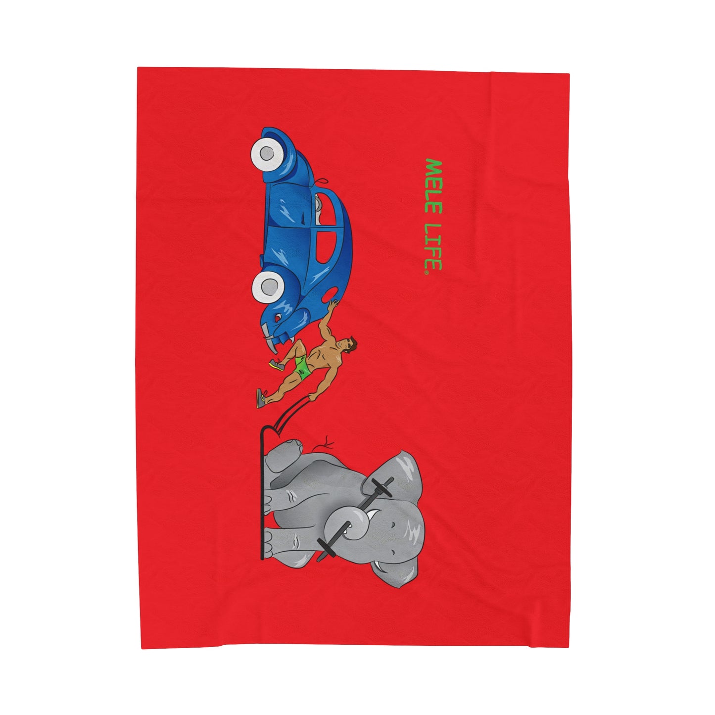 Blanket Velveteen Plush - Strong Brown Man (red)