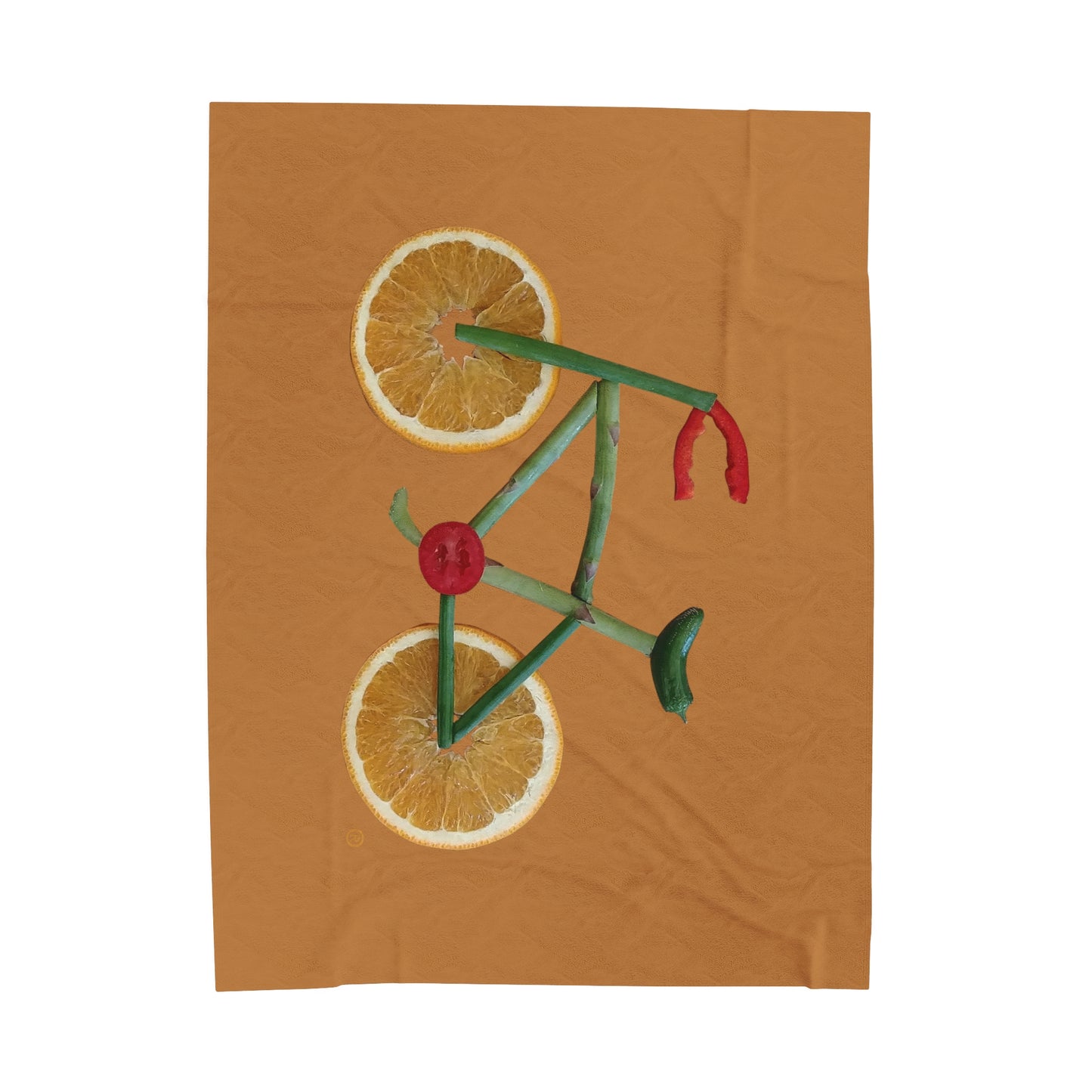 Blanket Velveteen Plush - Veggie Bike (light brown)