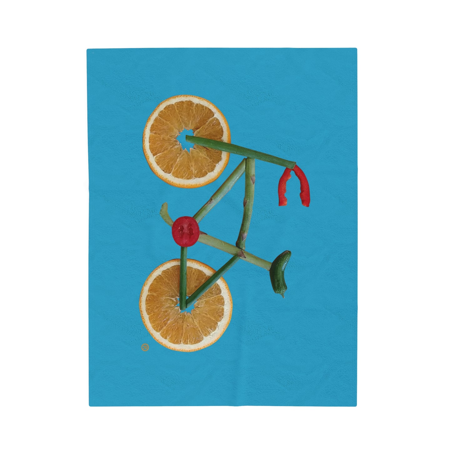 Blanket Velveteen Plush - Veggie Bike (turquoise)