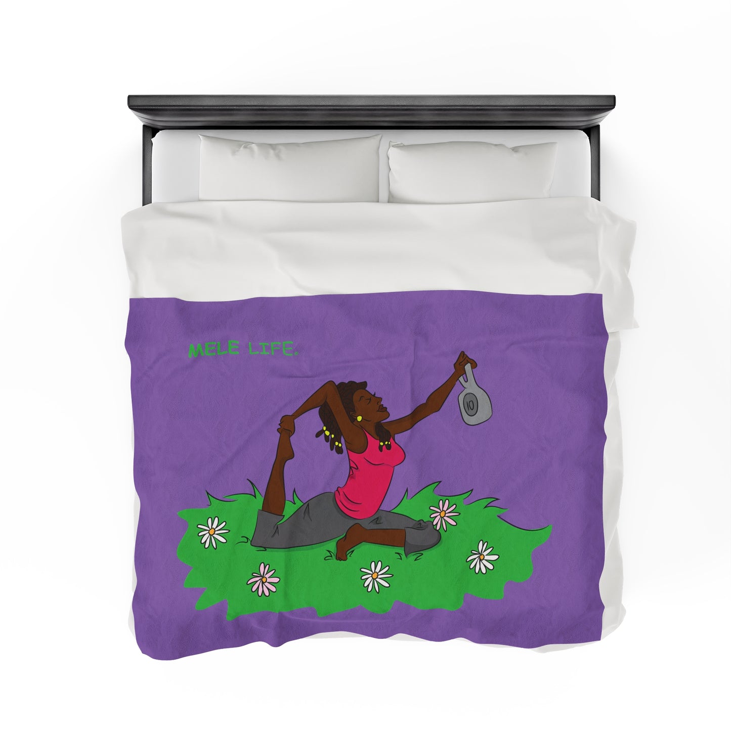 Blanket Velveteen Plush - Yoga Lady 2 (purple)