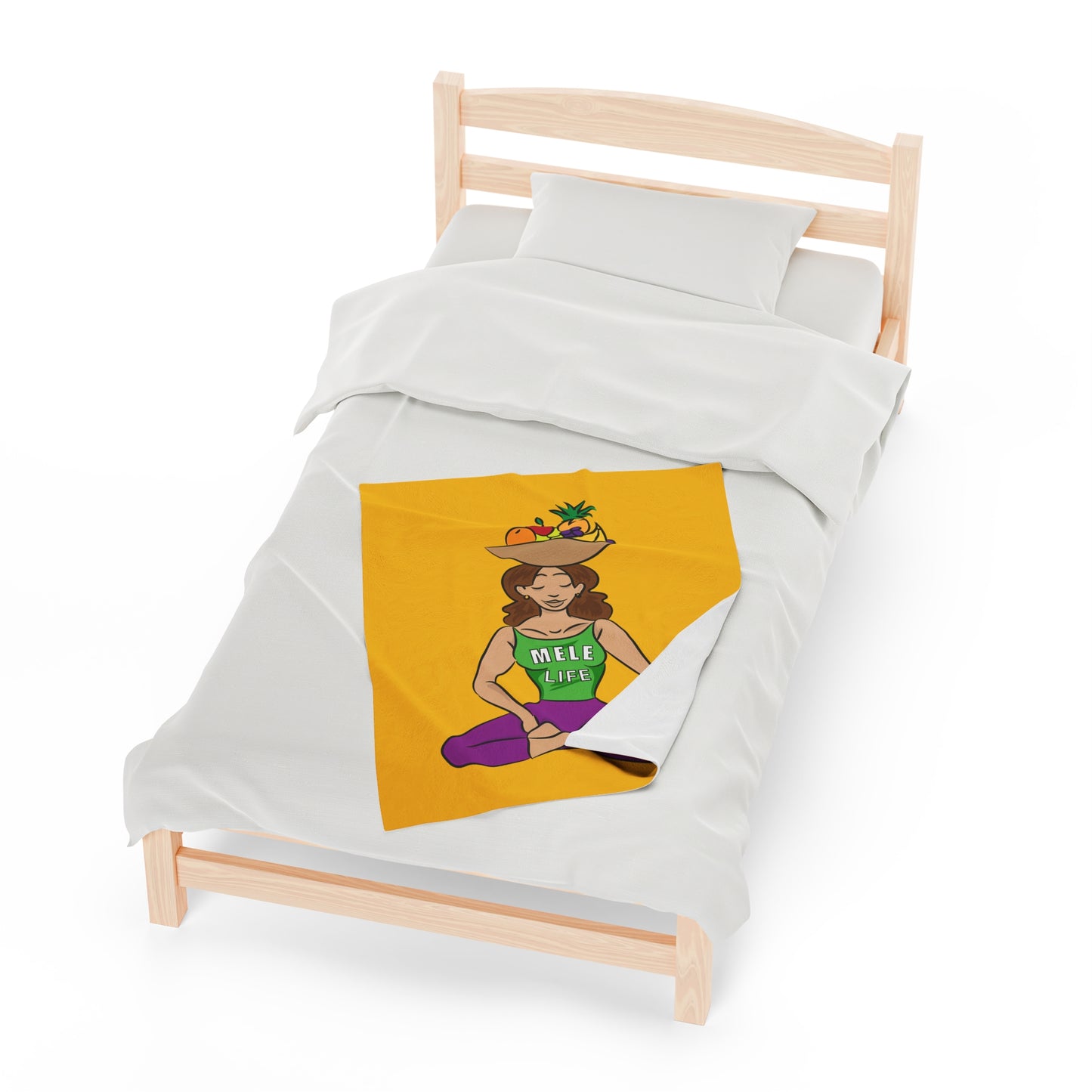 Blanket Velveteen Plush - Yoga Lady 1 (yellow)