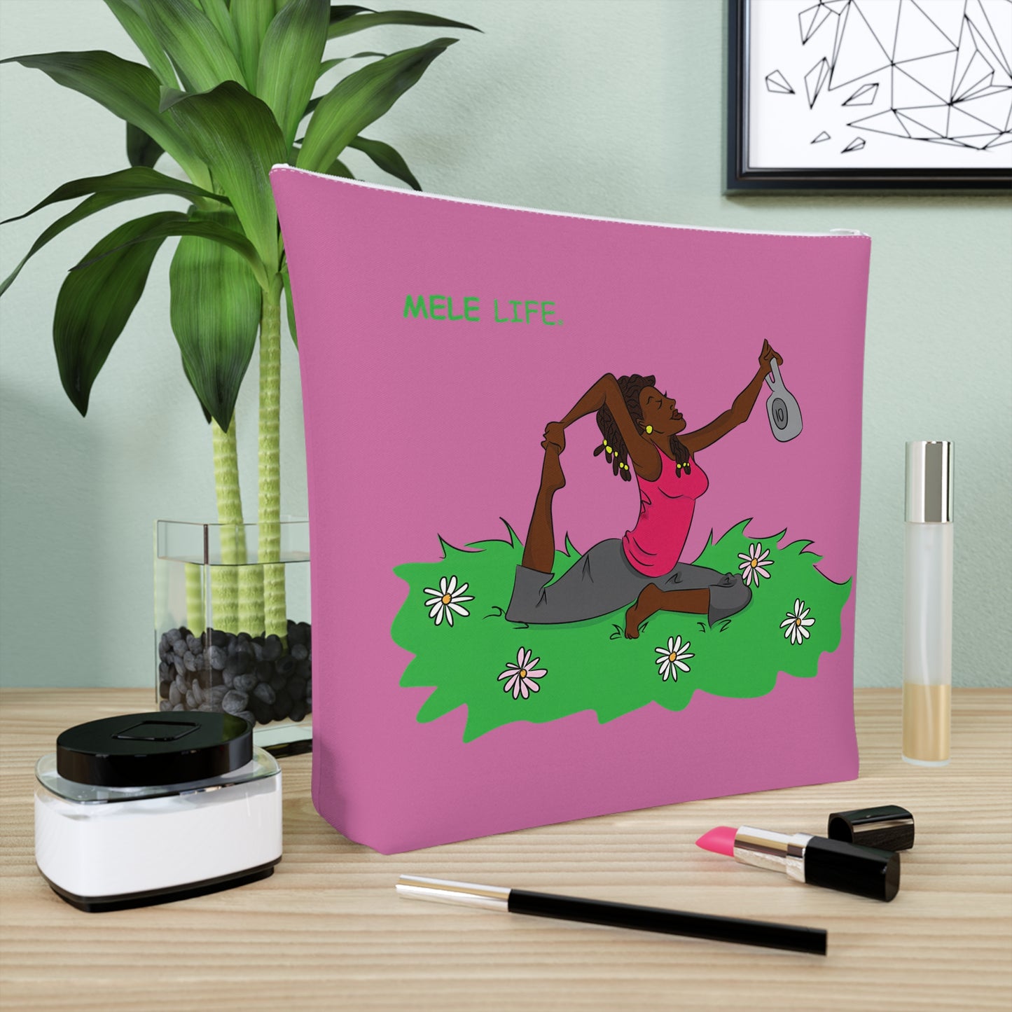 Cosmetic Bag - Yoga Lady2   (pink)