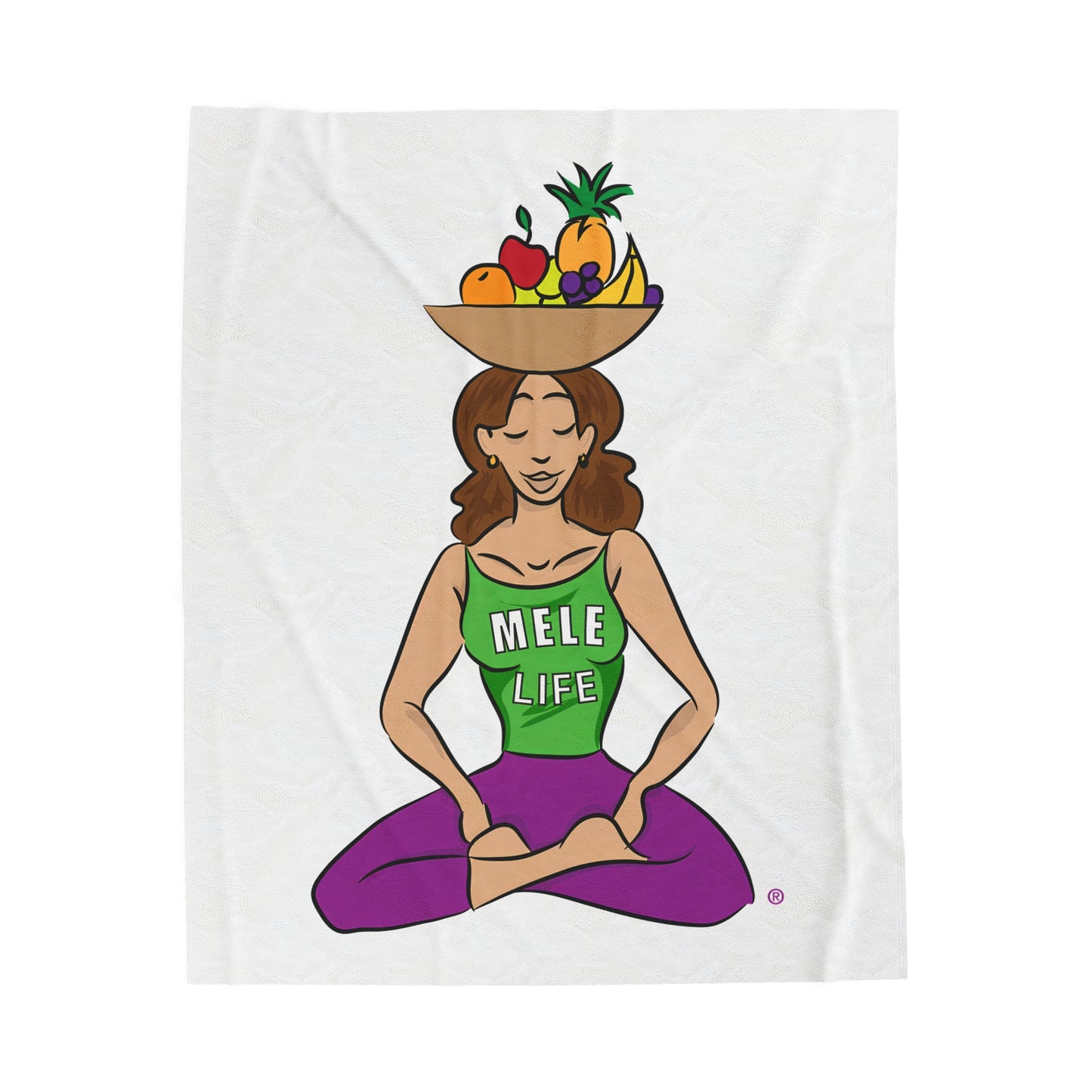 Blanket Velveteen Plush - Yoga Lady 1 (white)