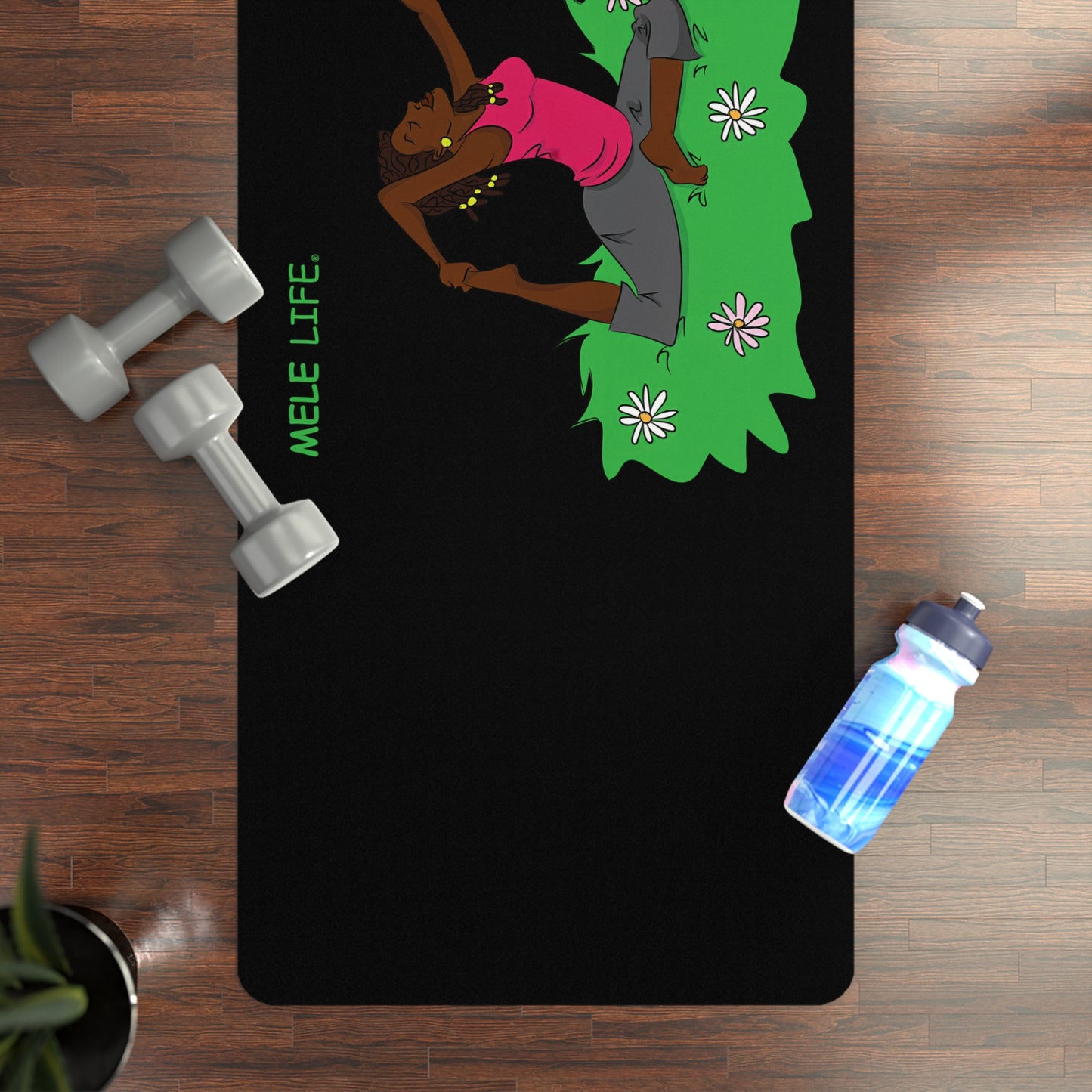 Yoga Mat - Yoga Lady2 (black mat)