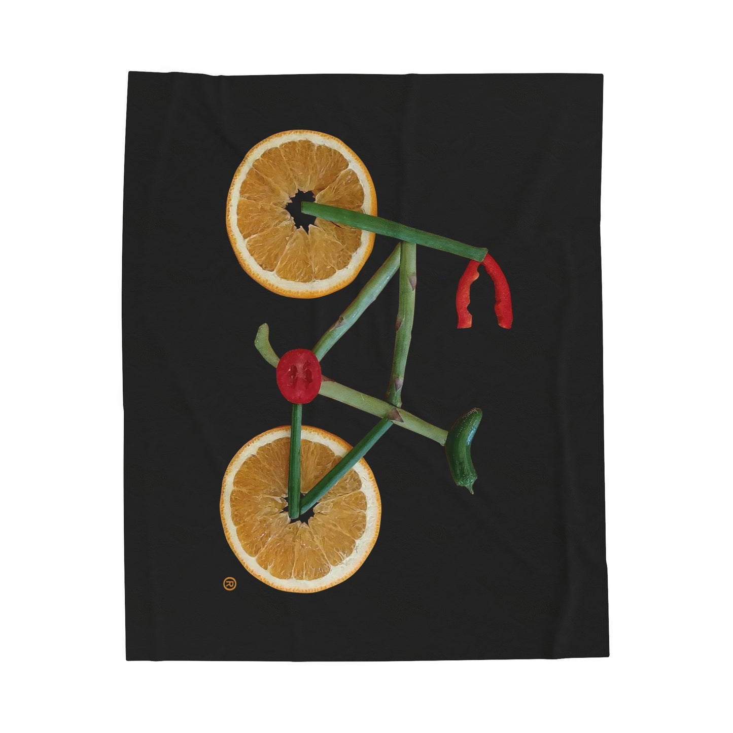 Blanket Velveteen Plush - Veggie Bike (black)