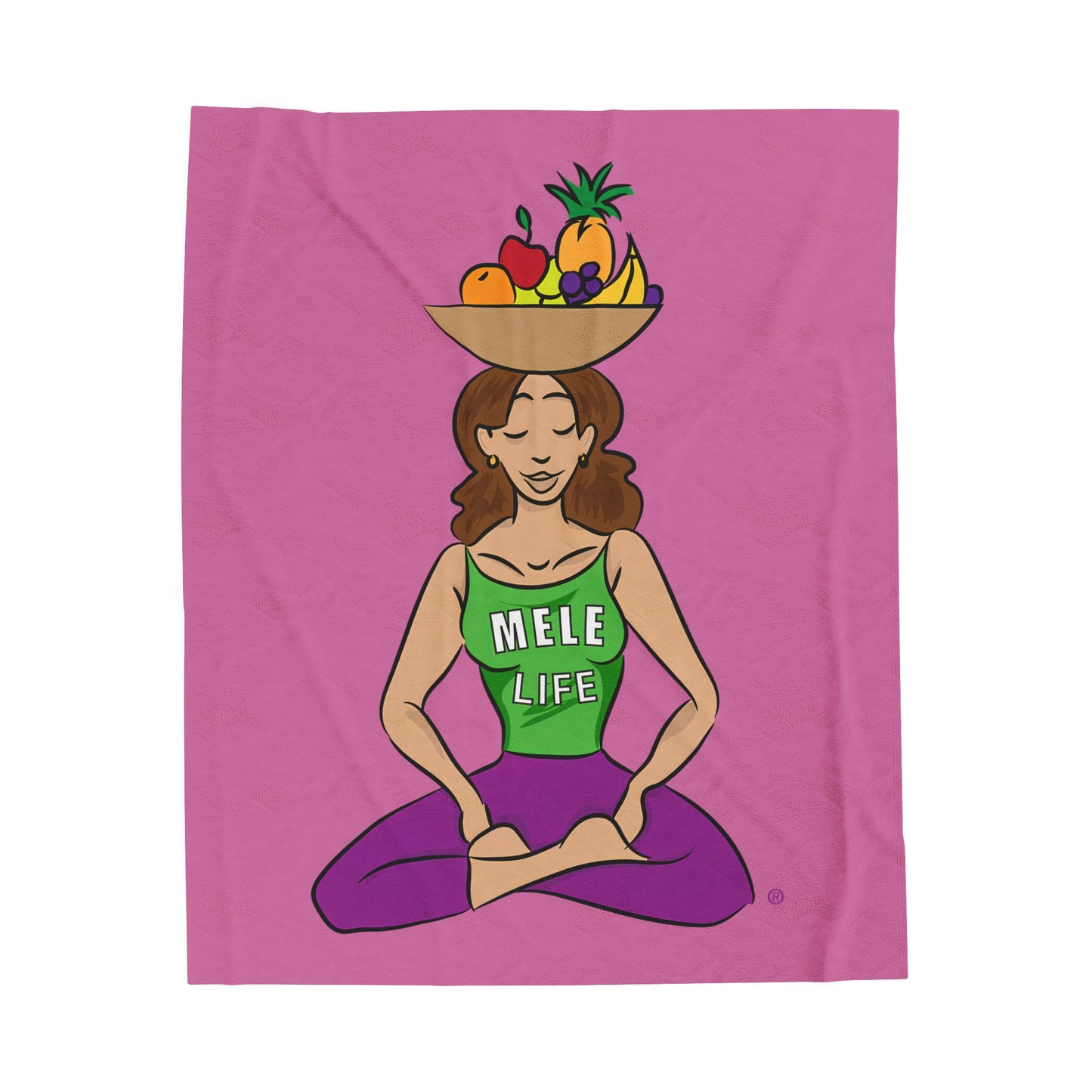 Blanket Velveteen Plush - Yoga Lady 1 (pink)