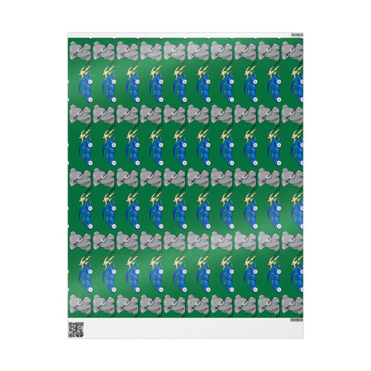 Wrapping Paper - Strong white man (green paper)