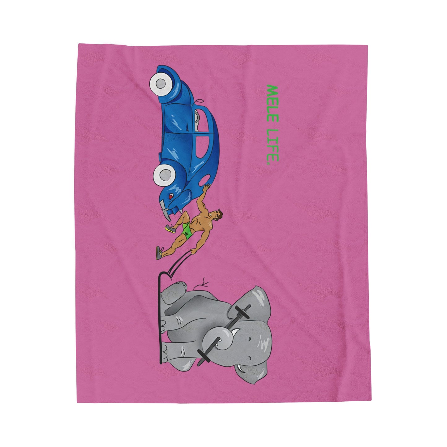 Blanket Velveteen Plush - Strong Brown Man (pink)