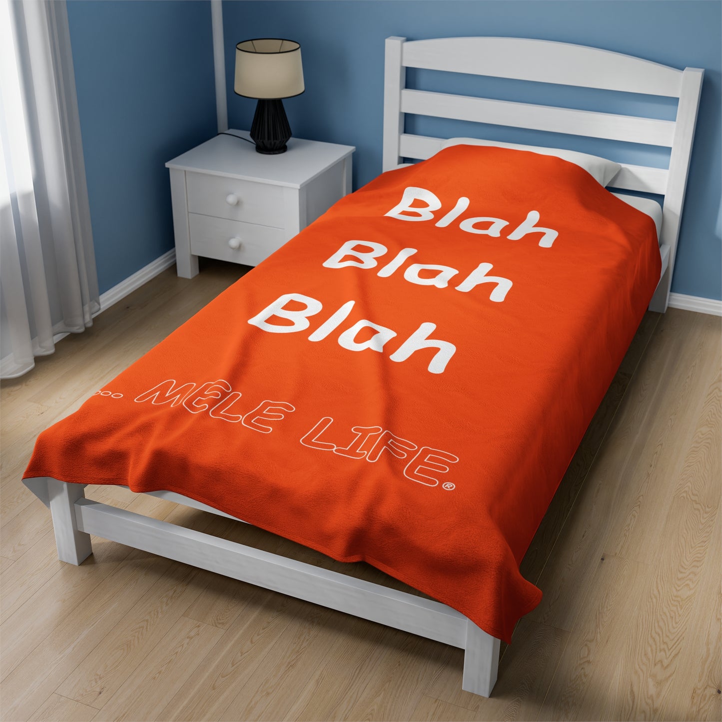 Blanket Velveteen Plush - Blah Blah Blah (orange)