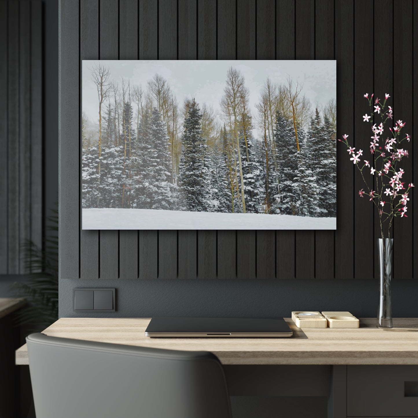 Acrylic Art - Forest Winterscape