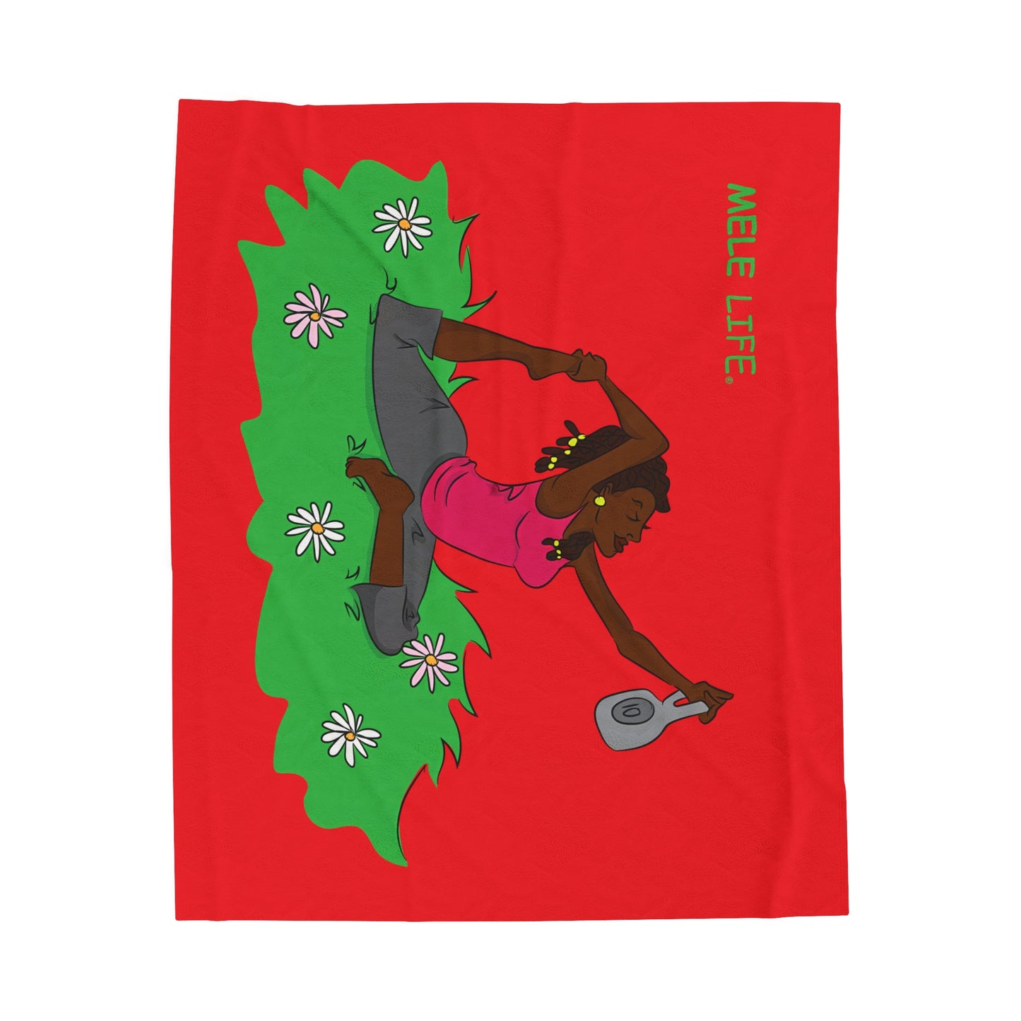 Blanket Velveteen Plush - Yoga Lady 2 (red)