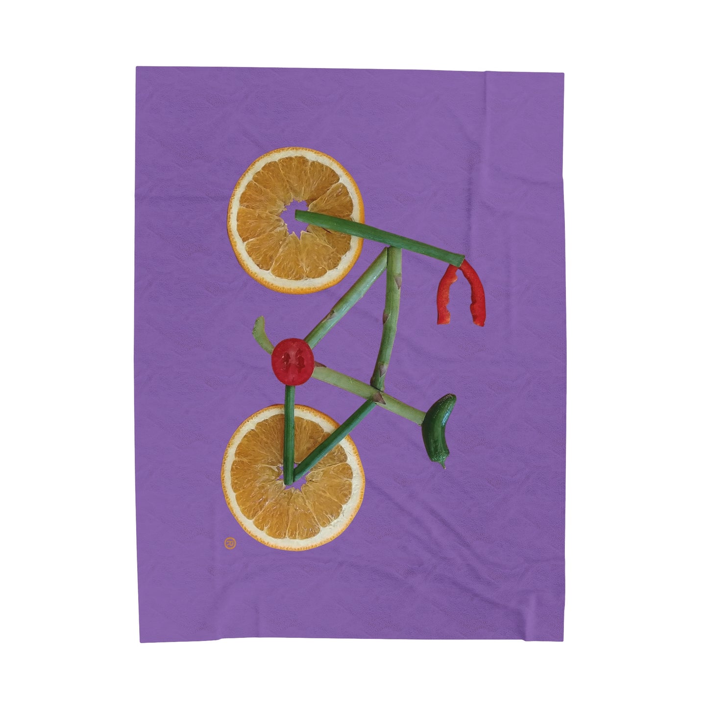 Blanket Velveteen Plush - Veggie Bike (purple)