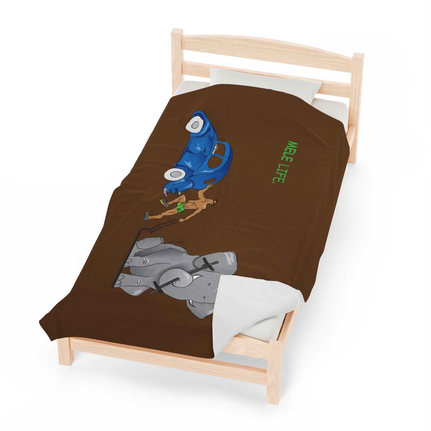 Blanket Velveteen Plush - Strong Brown Man (brown)