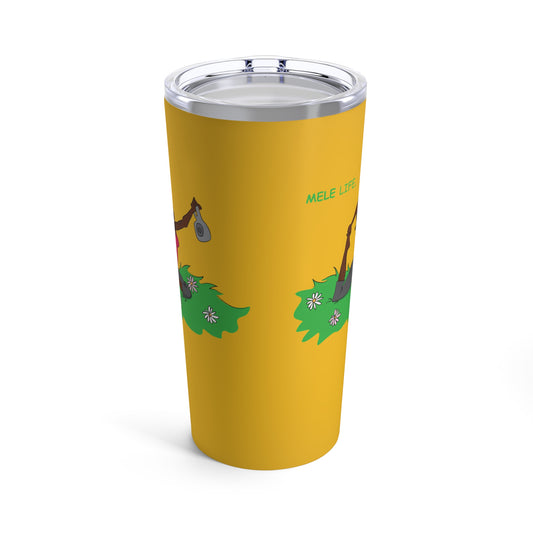 Tumbler 20oz - Yoga Lady2   (yellow)