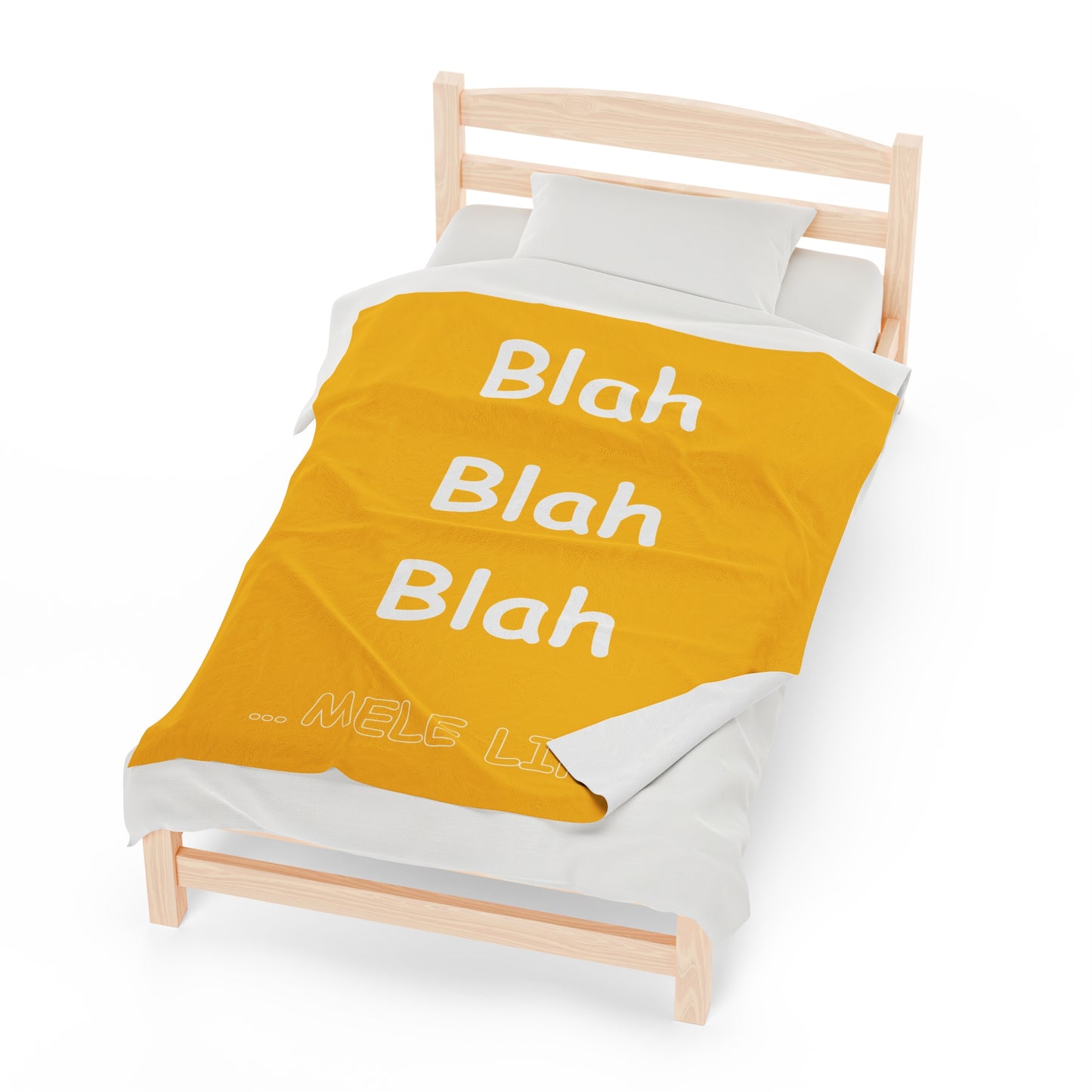 Blanket Velveteen Plush - Blah Blah Blah (yellow)