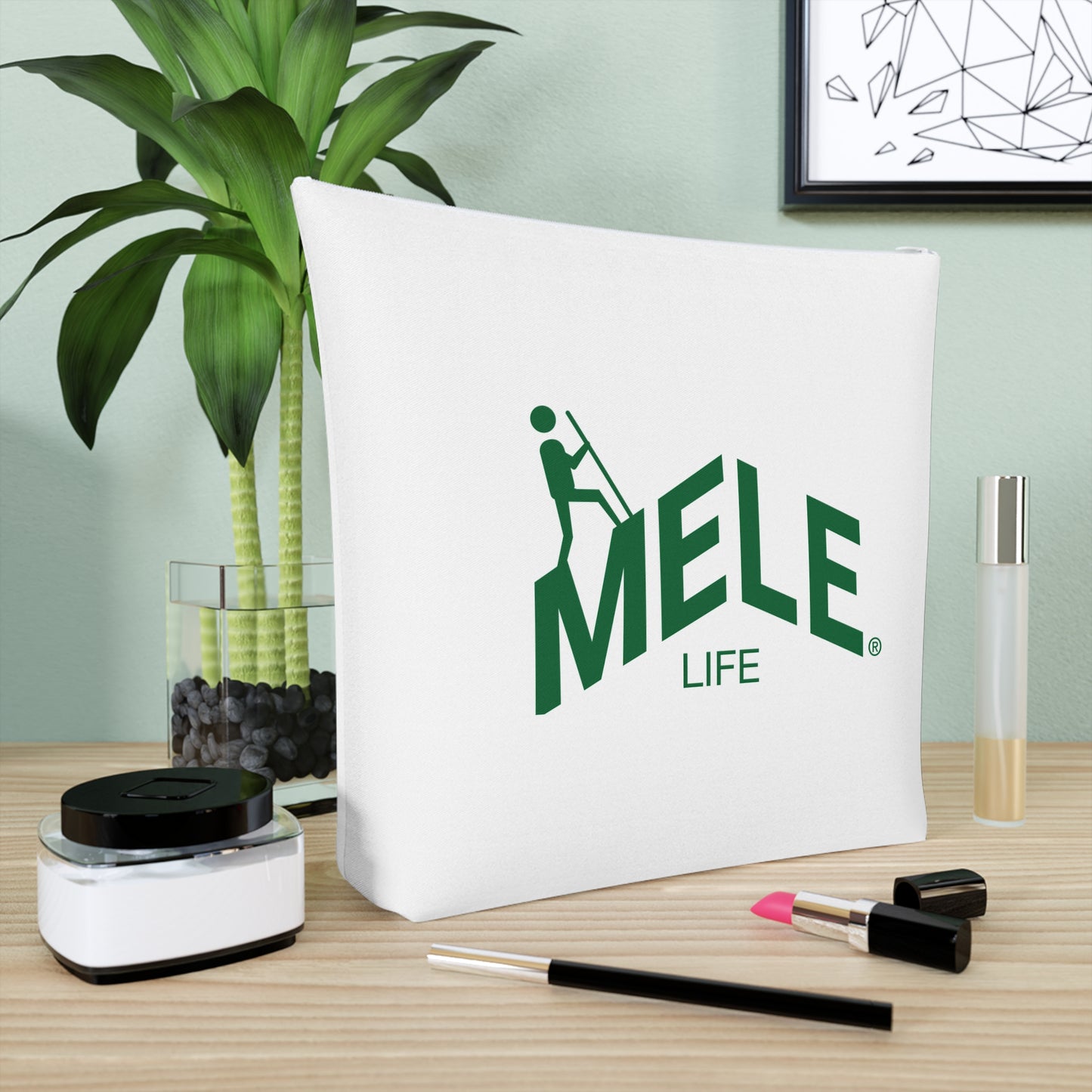 Cosmetic Bag - MELE LIFE logo   (white)