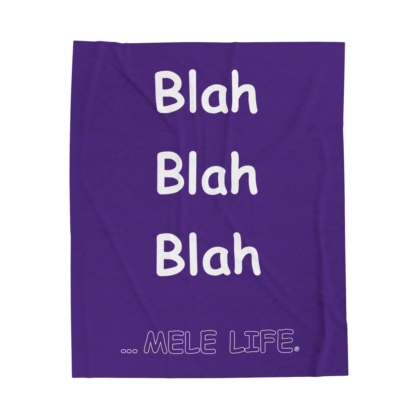 Blanket Velveteen Plush - Blah Blah Blah (purple)
