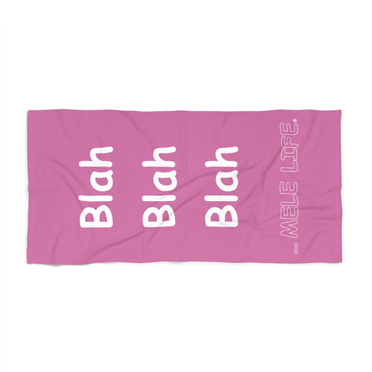 Beach, Bath & Pool Towel - Blah Blah Blah (pink)