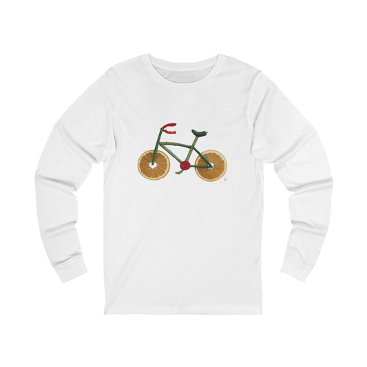 Long Sleeve Tee (Unisex) - Veggie Bike (green text)