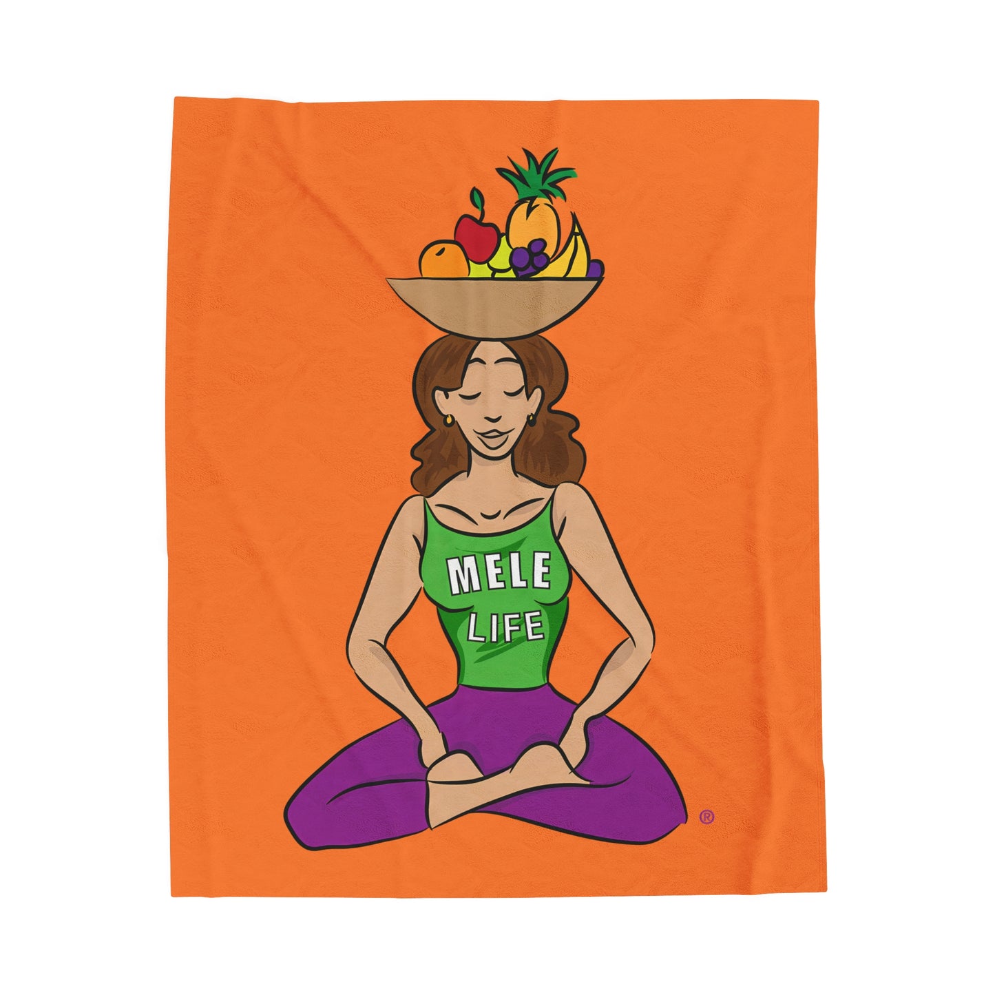 Blanket Velveteen Plush - Yoga Lady 1 (orange)