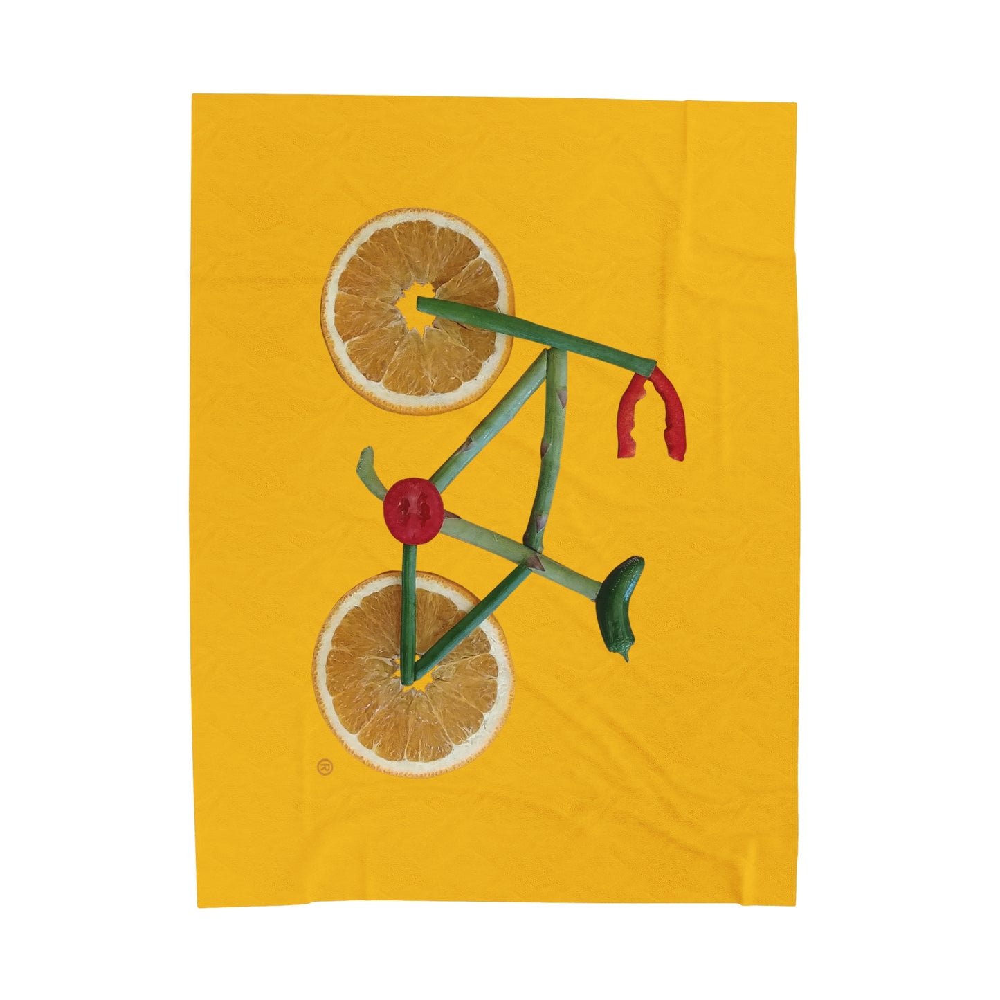 Blanket Velveteen Plush - Veggie Bike (yellow)