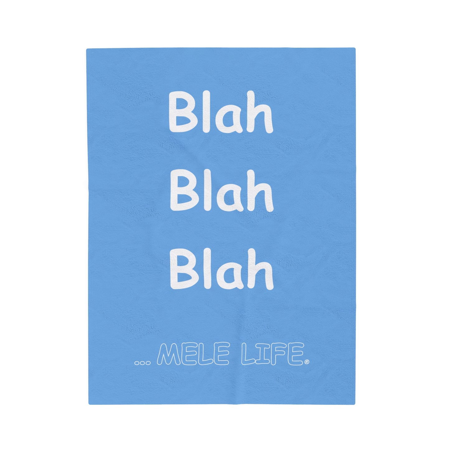 Blanket Velveteen Plush - Blah Blah Blah (light blue)