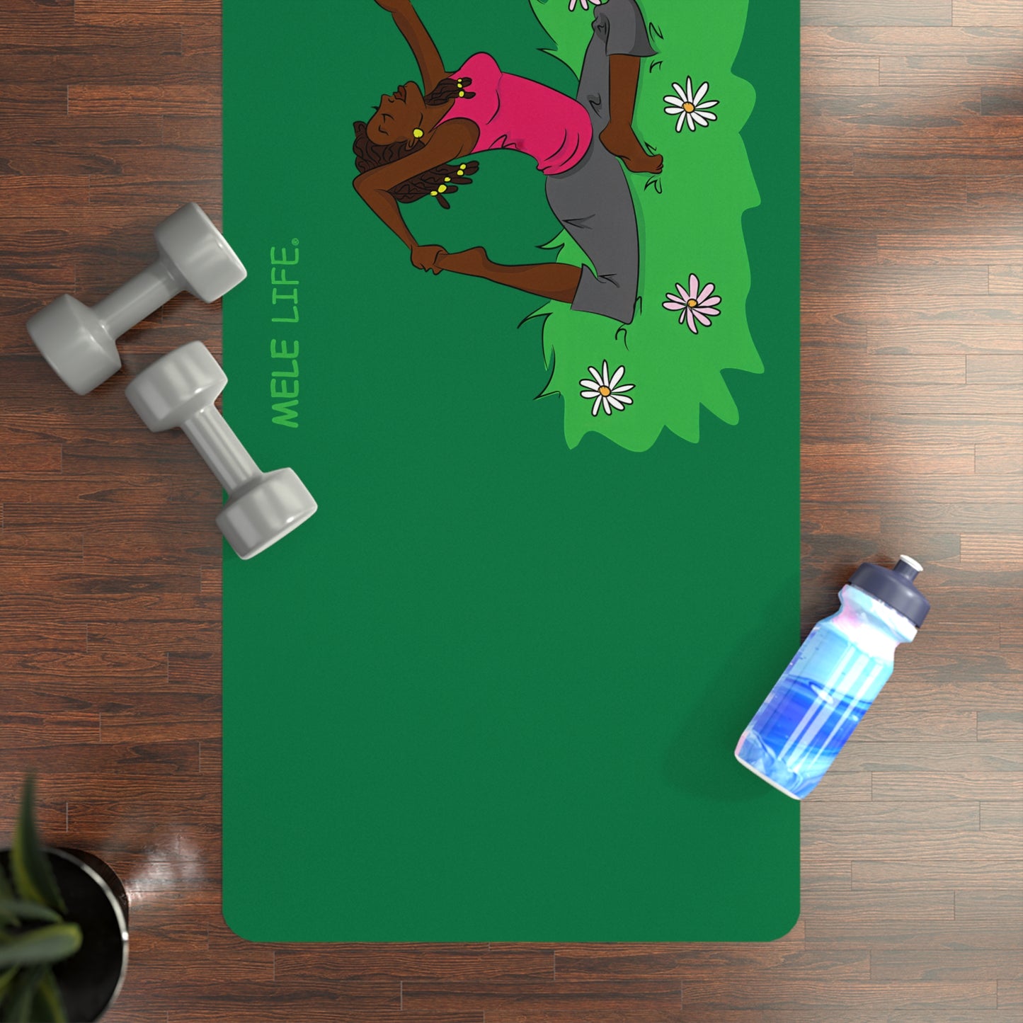 Yoga Mat - Yoga Lady2    (green mat)