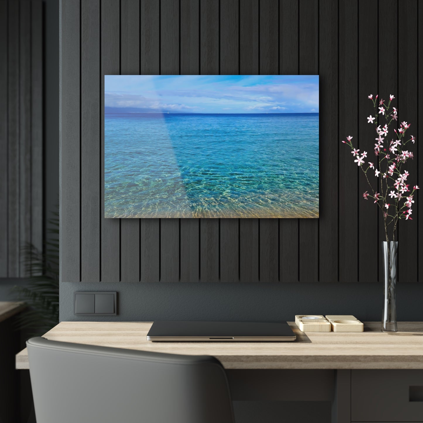Acrylic Art - Ocean around the island of Maui