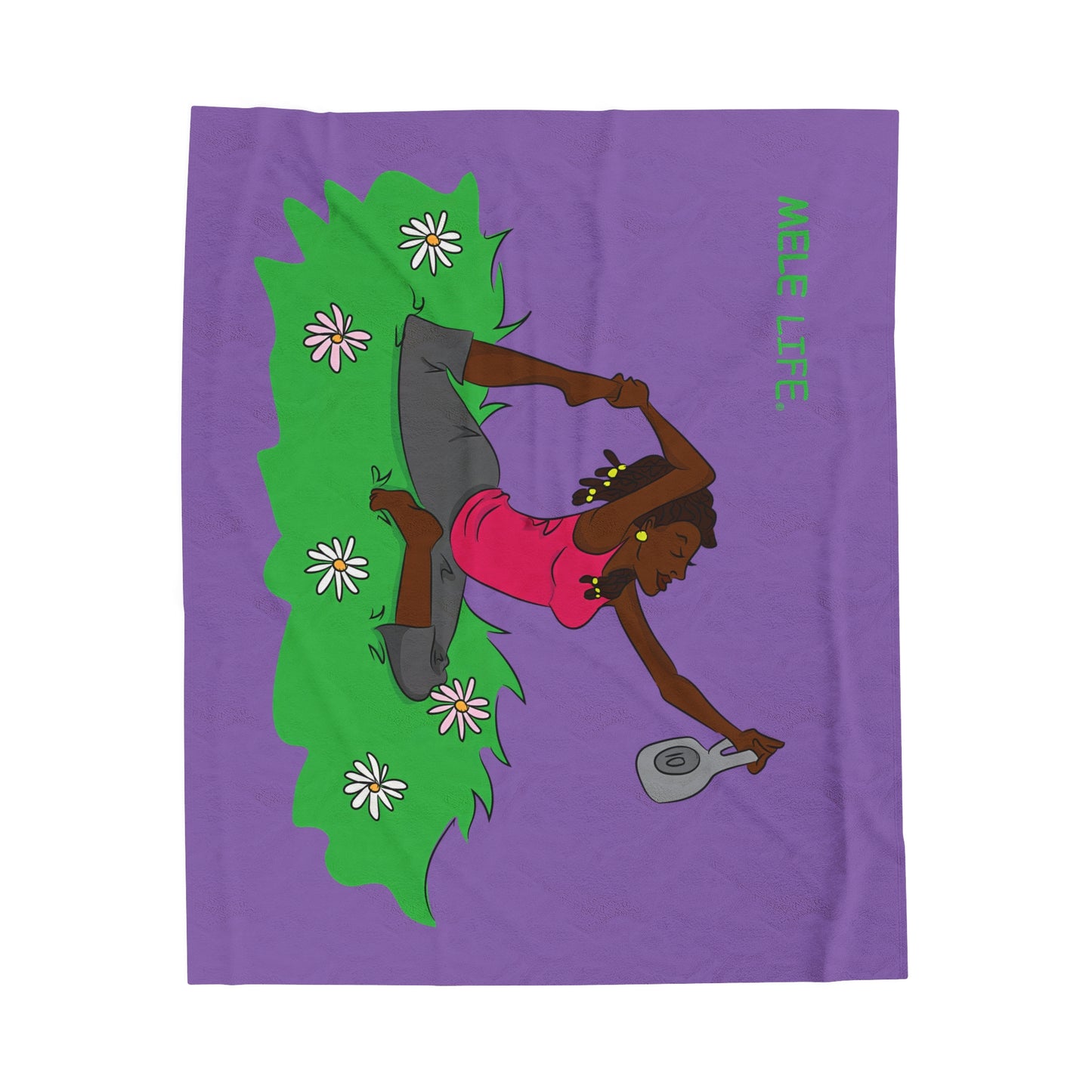 Blanket Velveteen Plush - Yoga Lady 2 (purple)