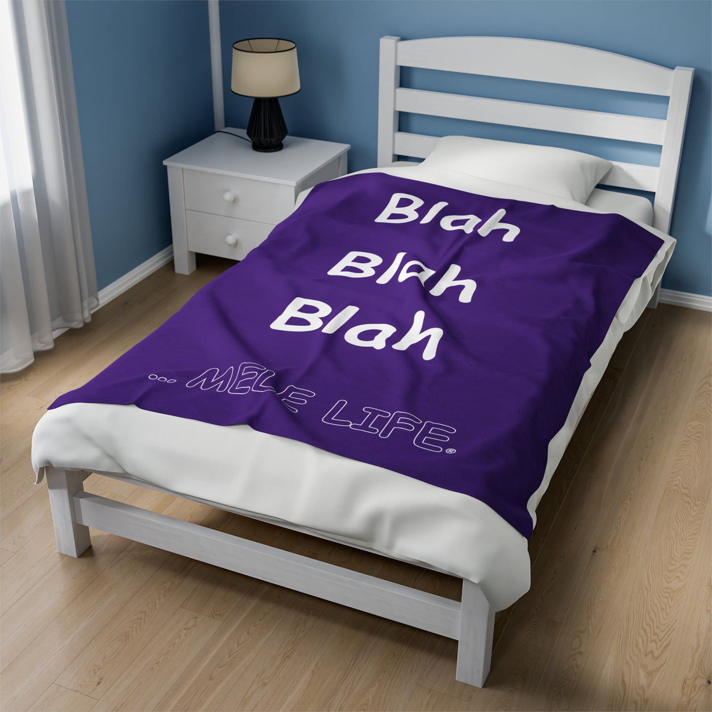 Blanket Velveteen Plush - Blah Blah Blah (purple)