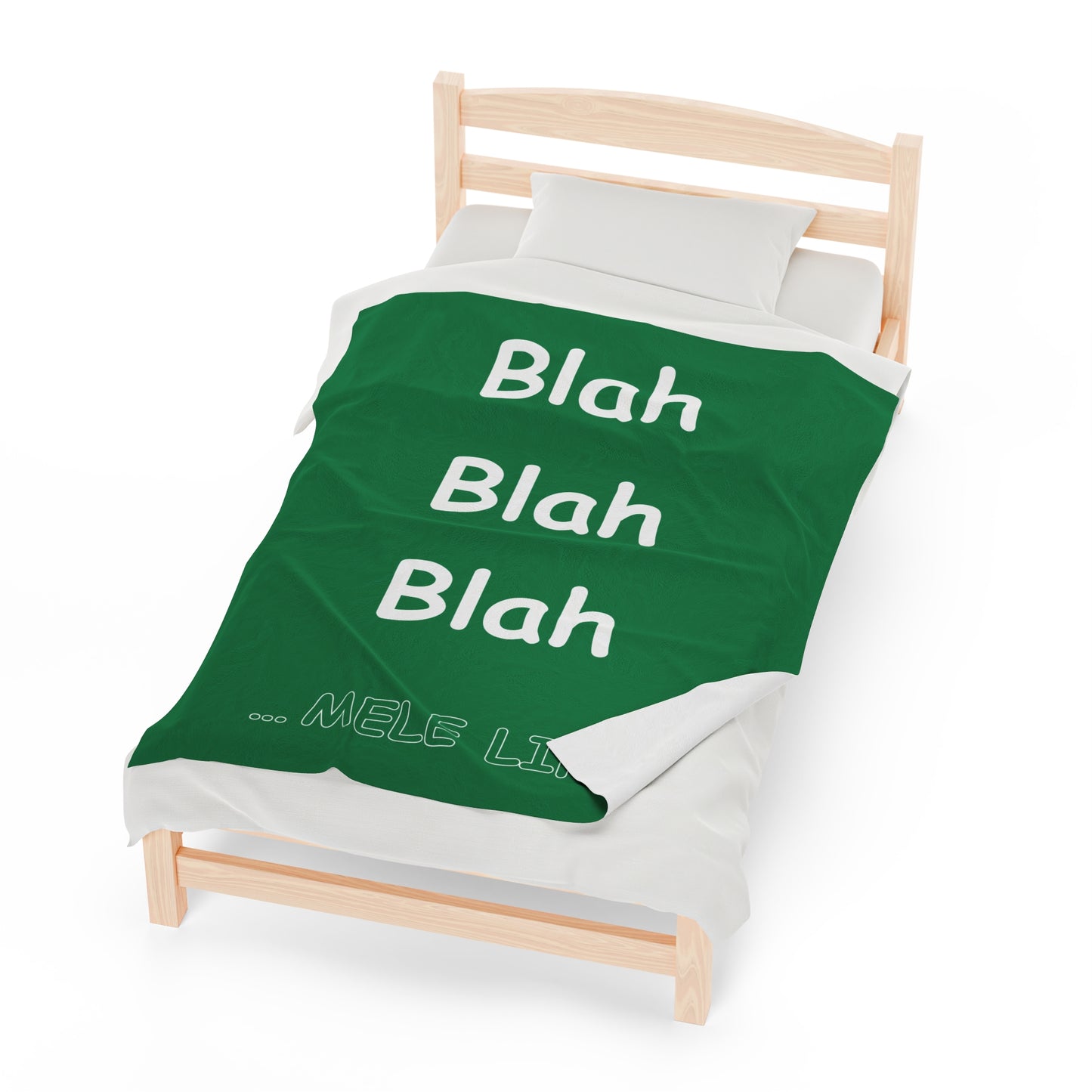 Blanket Velveteen Plush - Blah Blah Blah (green)