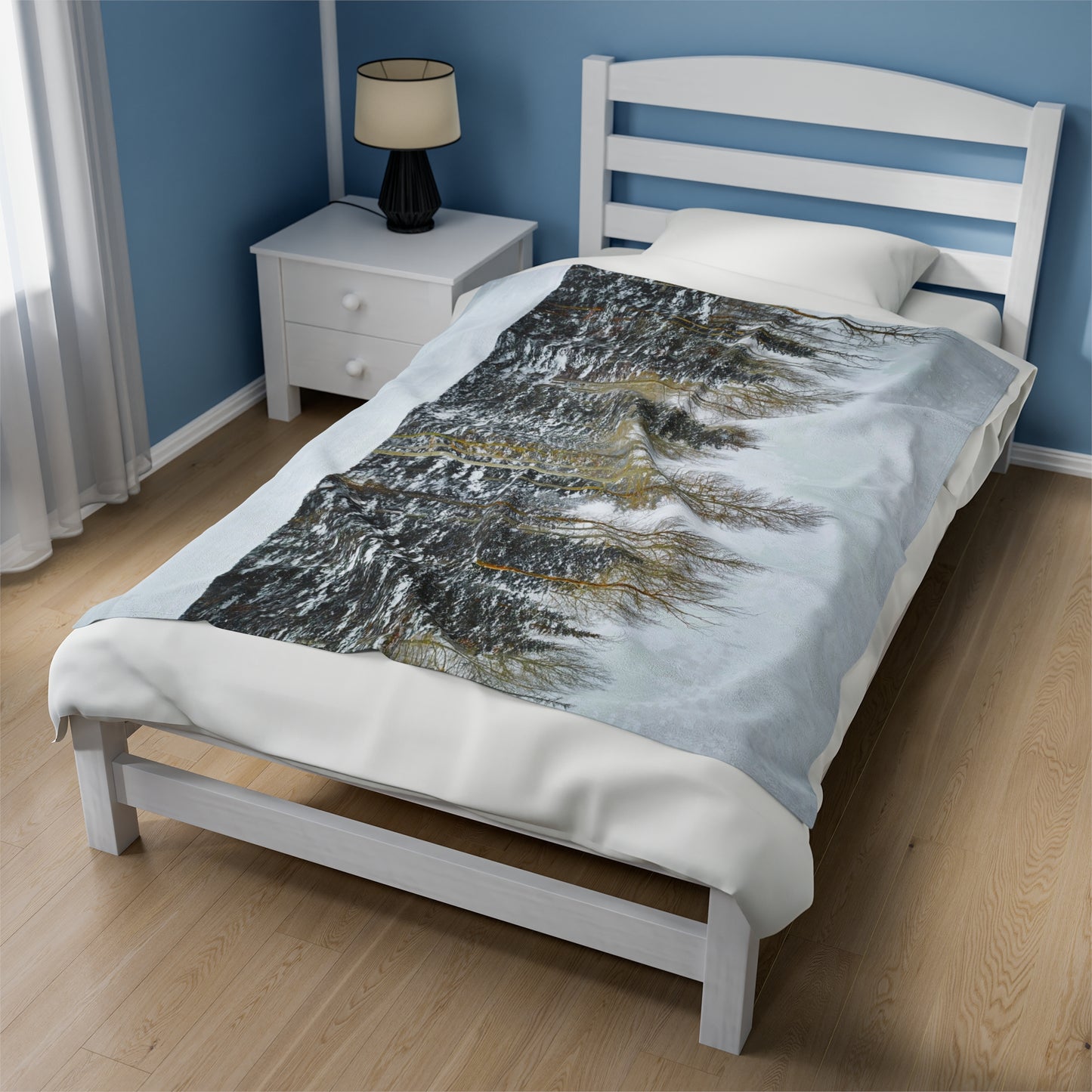 Blanket Velveteen Plush - Forest Winterscape