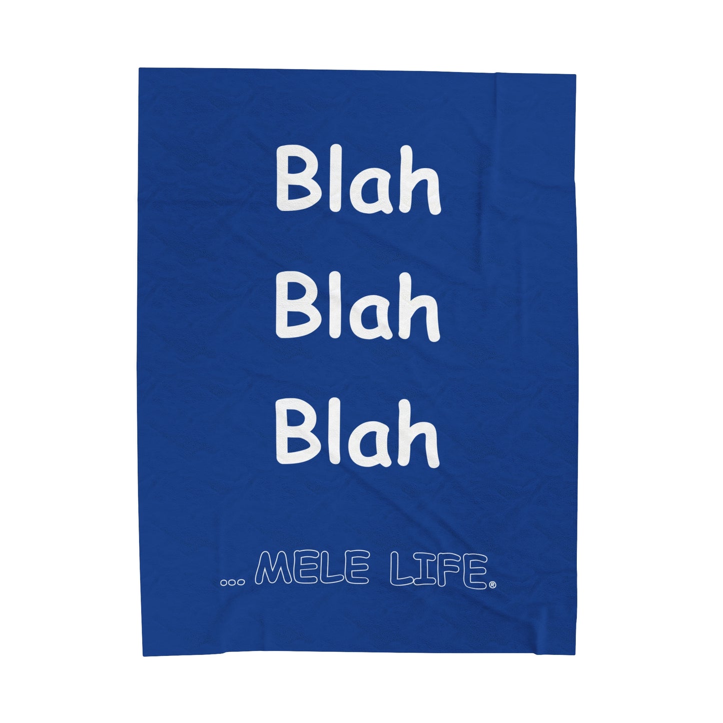 Blanket Velveteen Plush - Blah Blah Blah (dark blue)