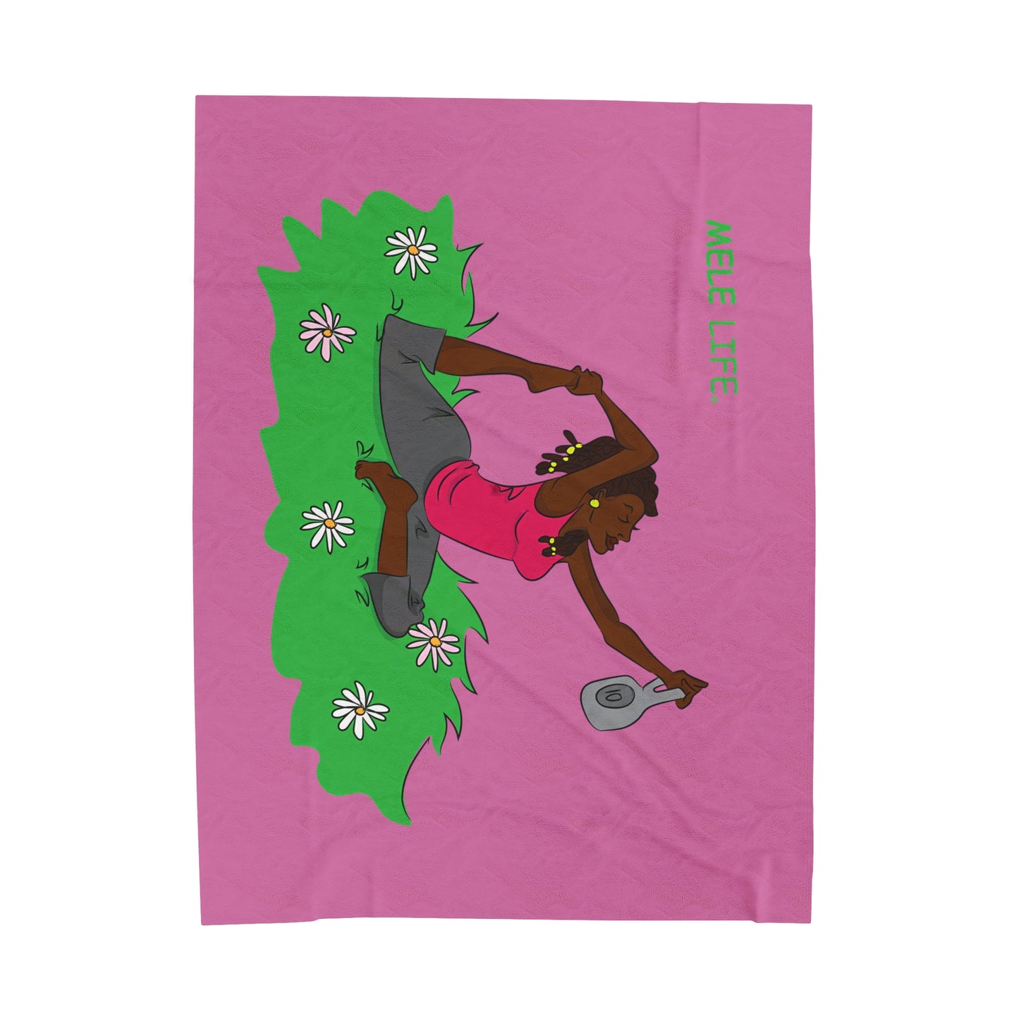 Blanket Velveteen Plush - Yoga Lady 2 (pink)