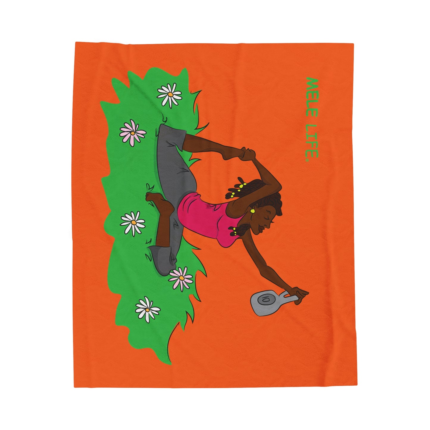 Blanket Velveteen Plush - Yoga Lady 2 (orange)