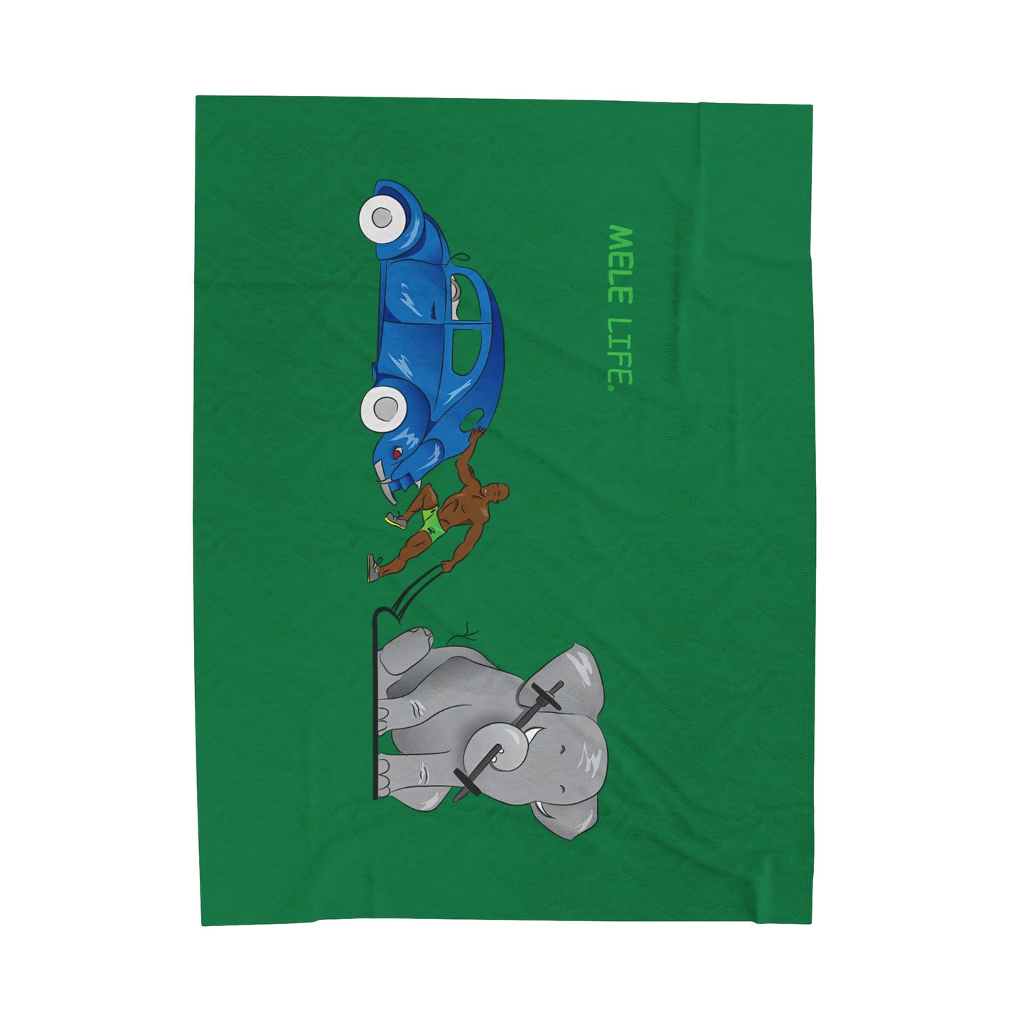 Blanket Velveteen Plush - Strong Black Man (green)