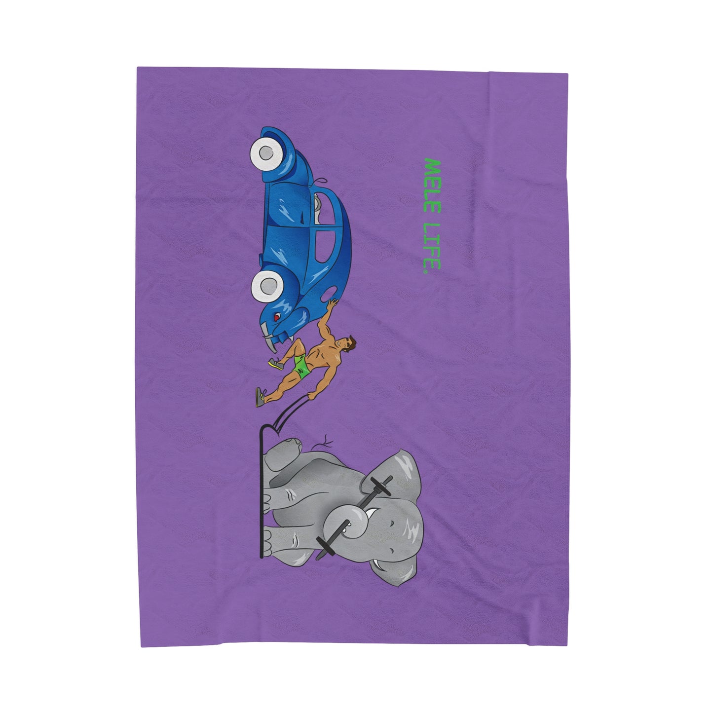 Blanket Velveteen Plush - Strong Brown Man (purple)